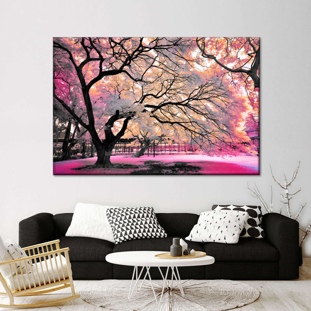 Pink Bloom Claw Trees Wall Art