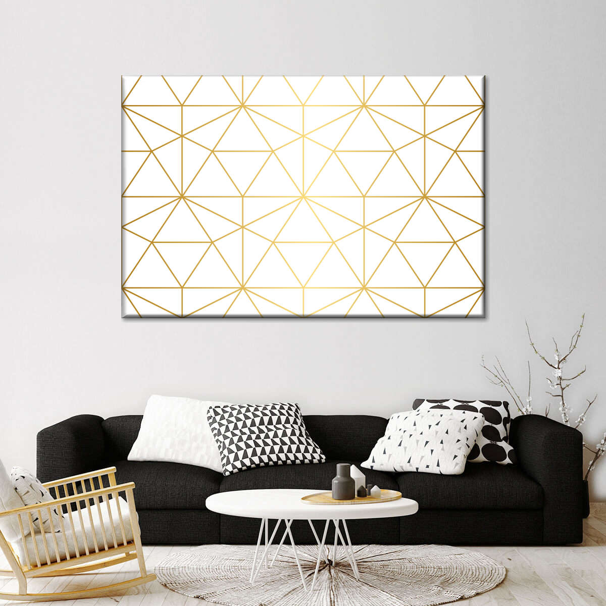 Golden Lattice Wall Art