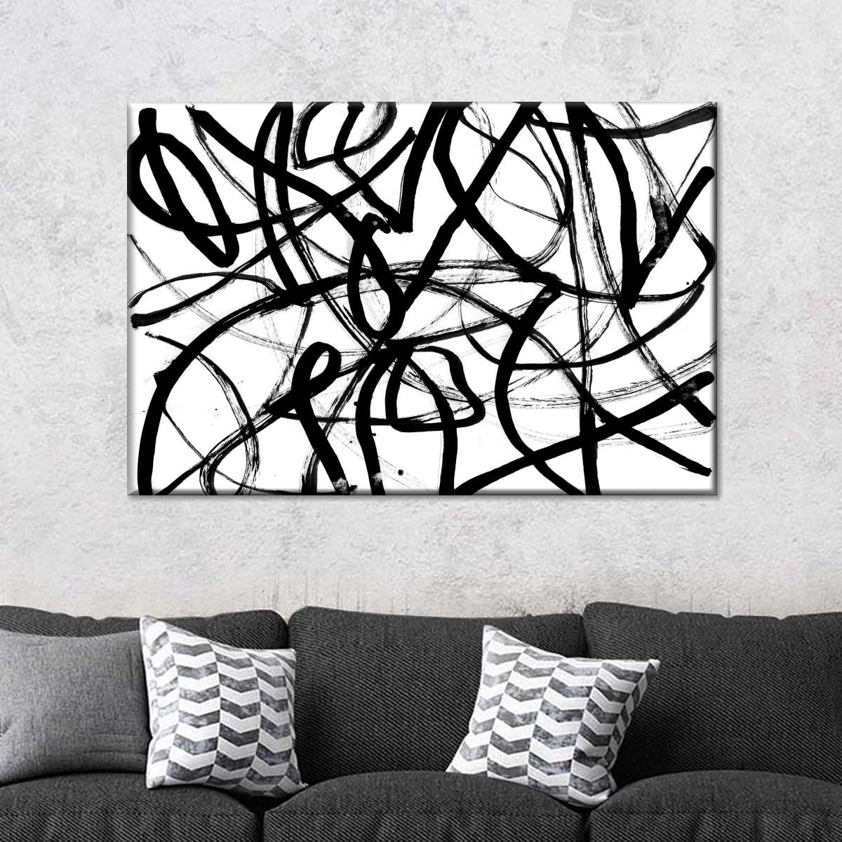 Black White Abstract Wall Art