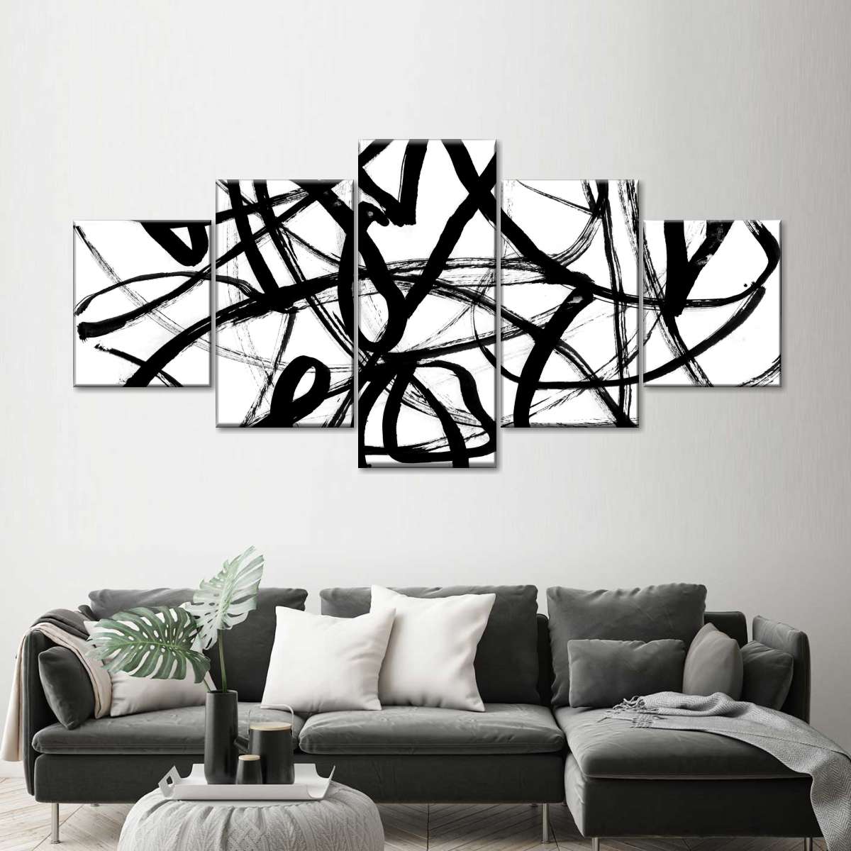 Black White Abstract Wall Art