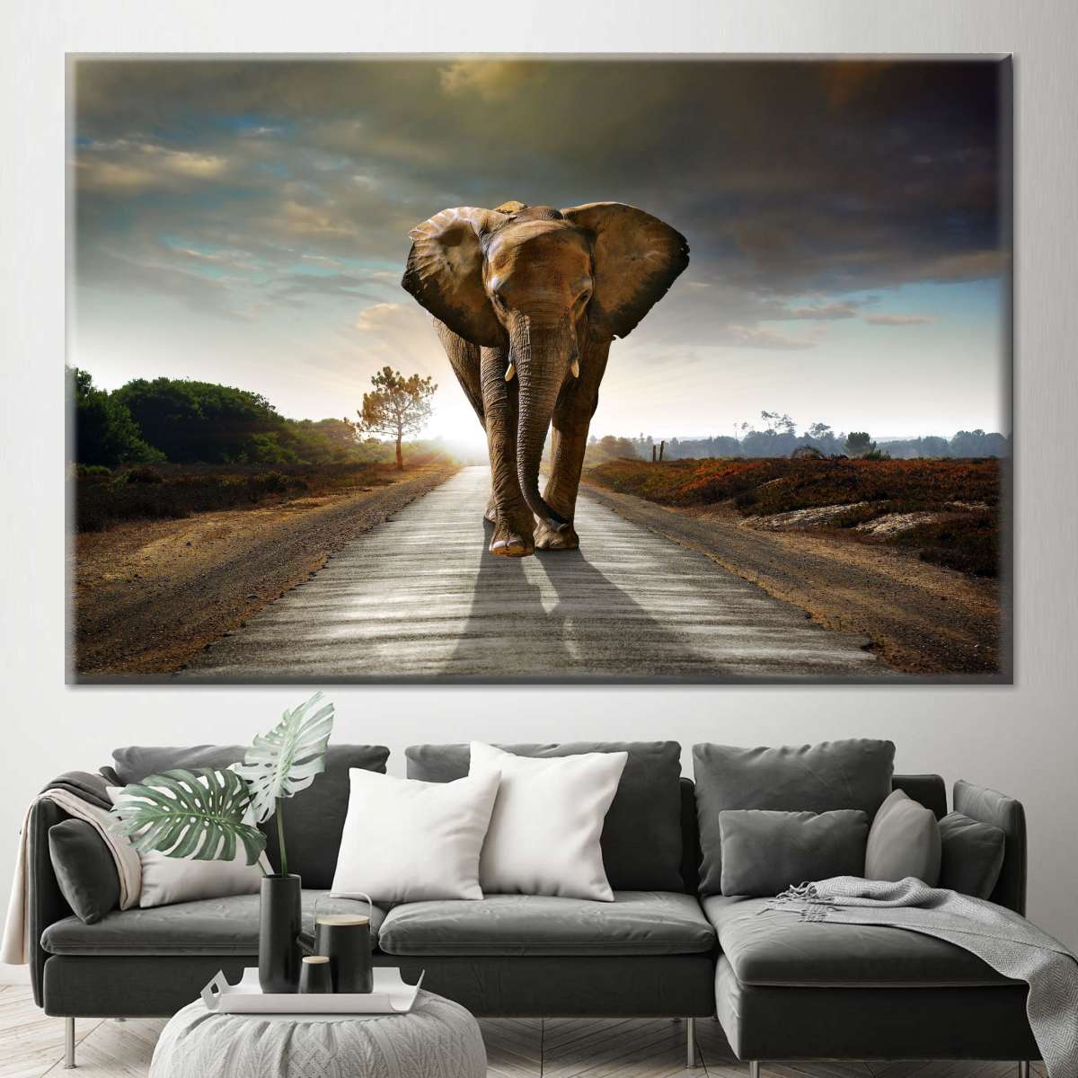 Walking Lone Elephant Wall Art