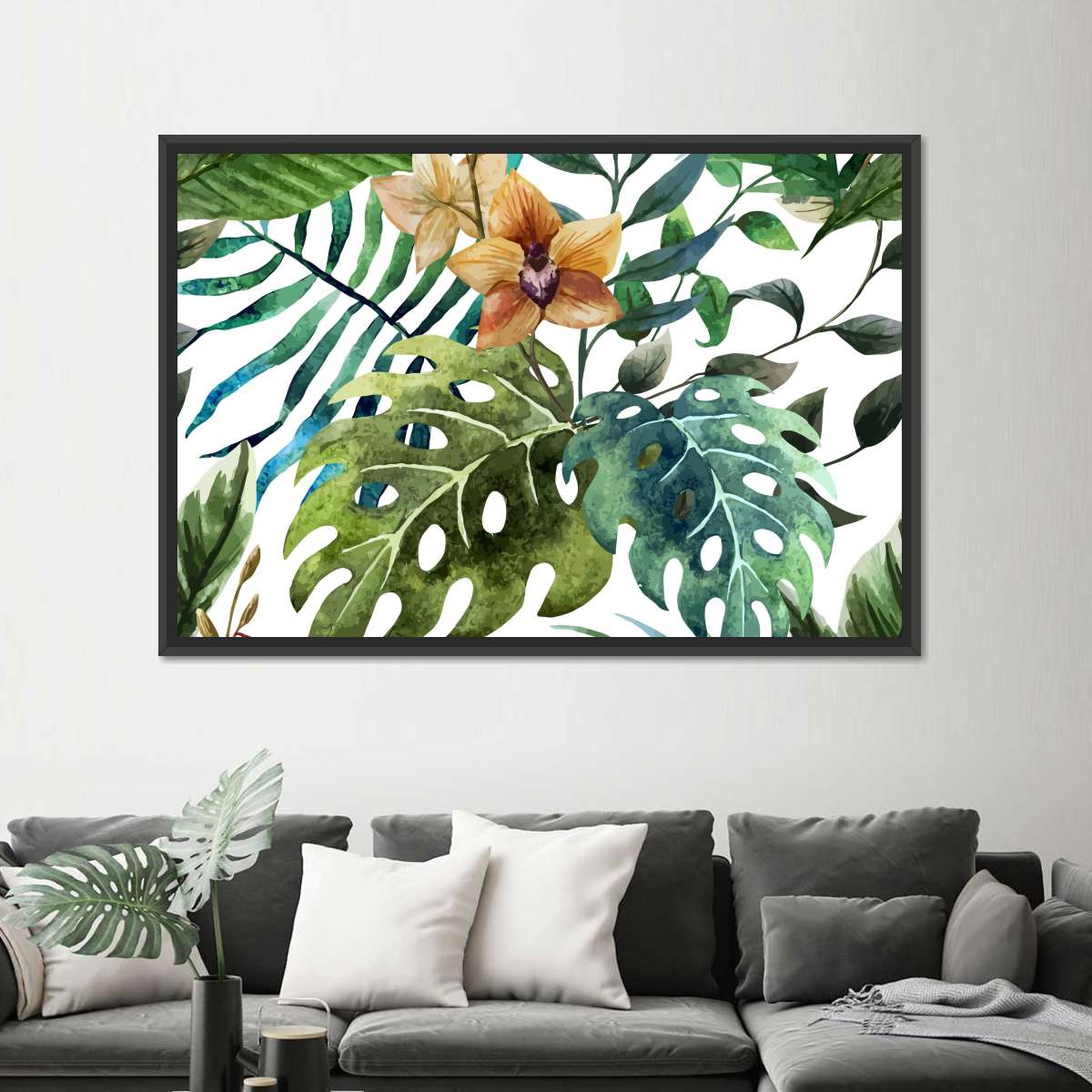 Wild Monstera Leaves Wall Art