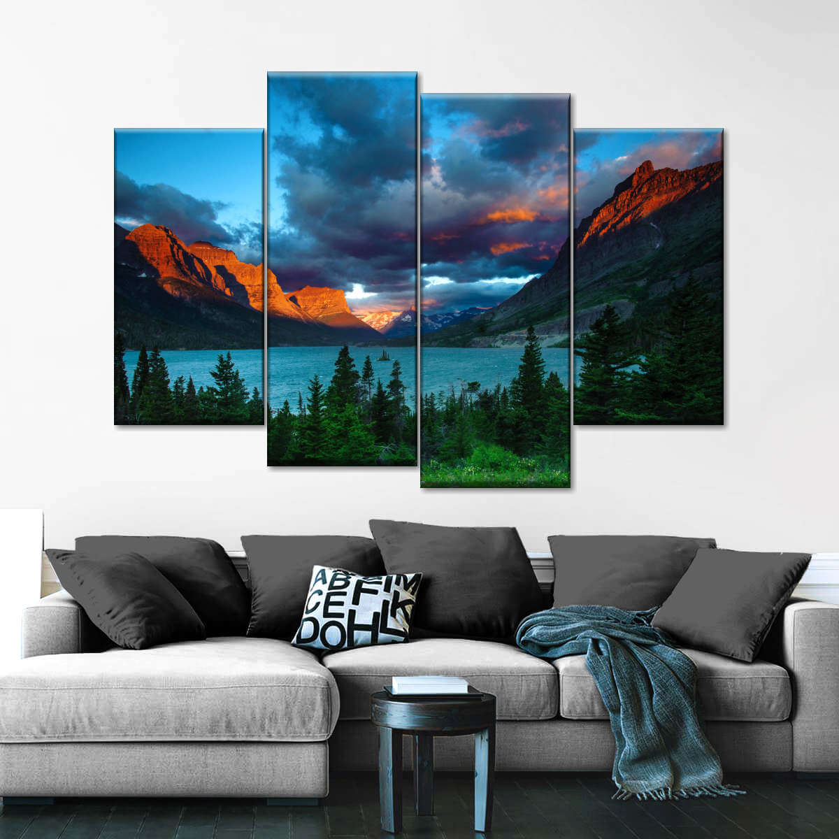 St. Mary Lake Dramatic Sunrise Wall Art