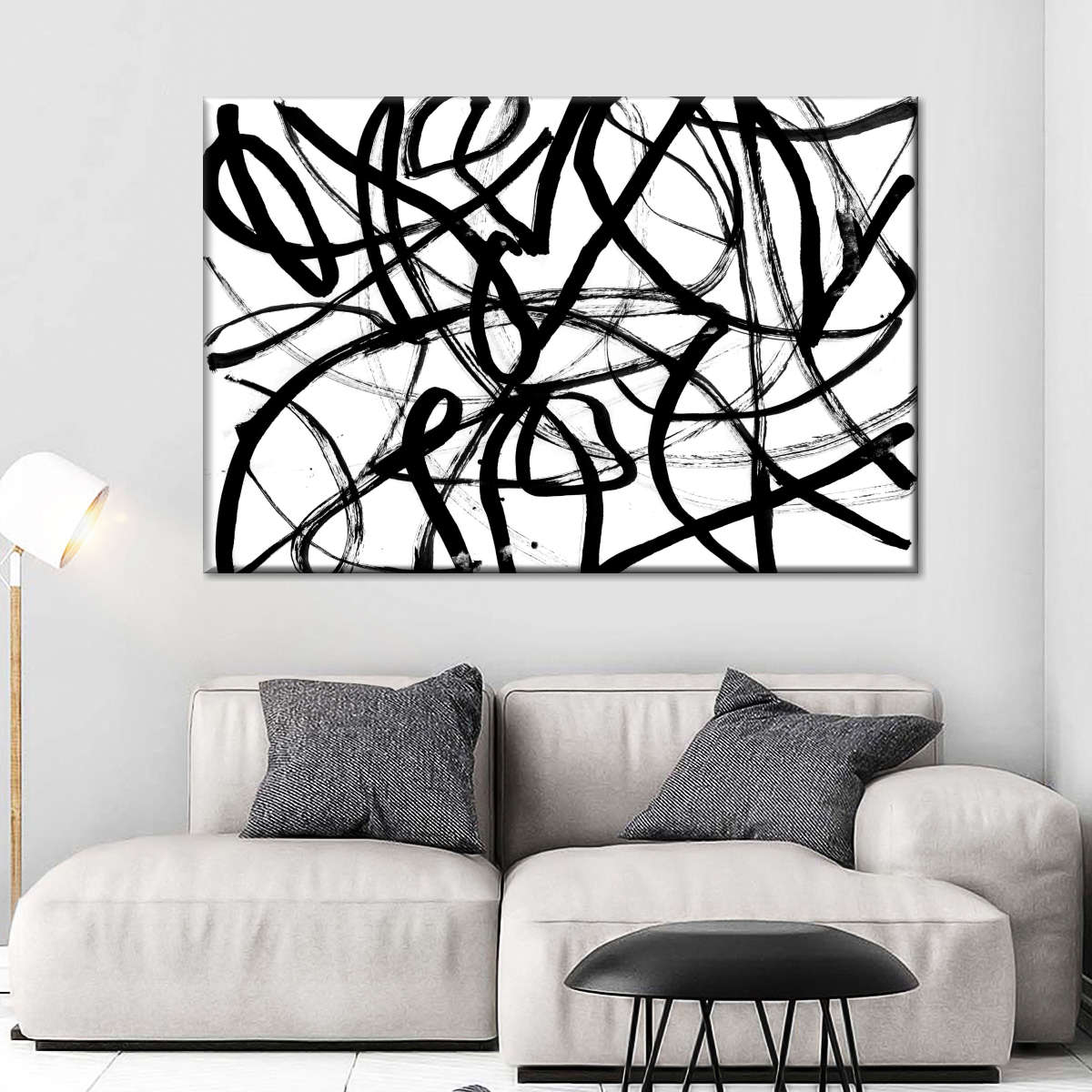 Black White Abstract Wall Art