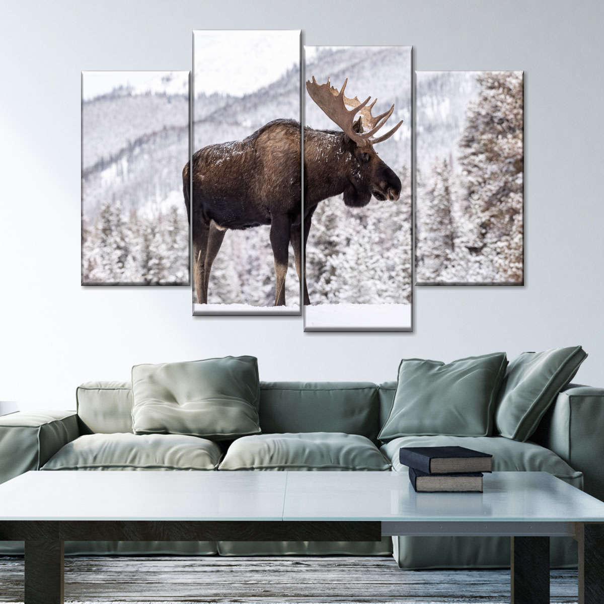 Snowy Moose Wall Art