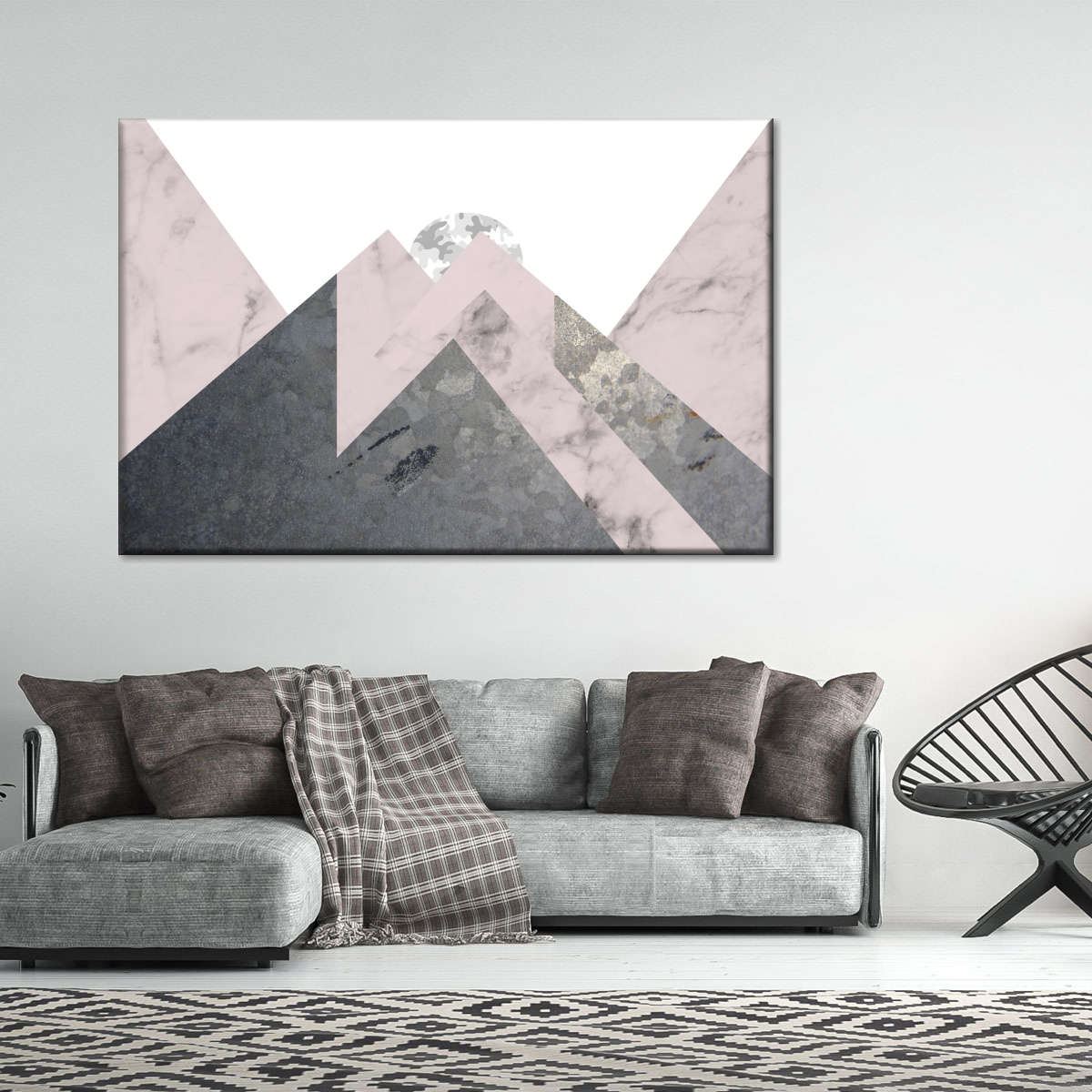 Geometric Textured Landscape Wall Art