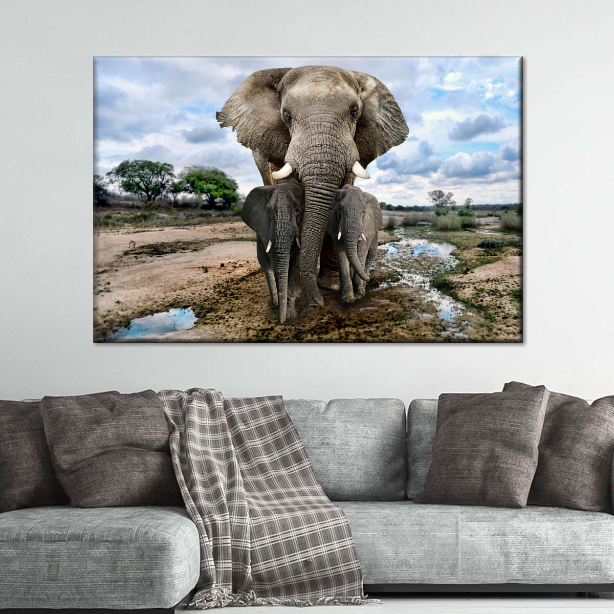 Safari Elephants Wall Art