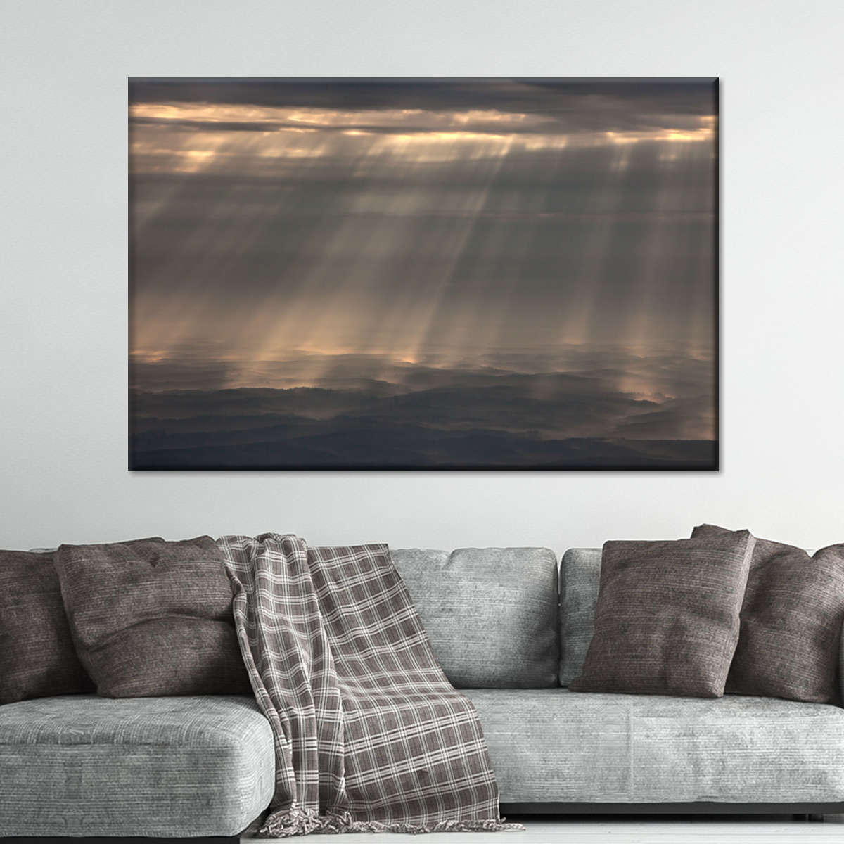 Sunrays And Cloudy Sky Wall Art