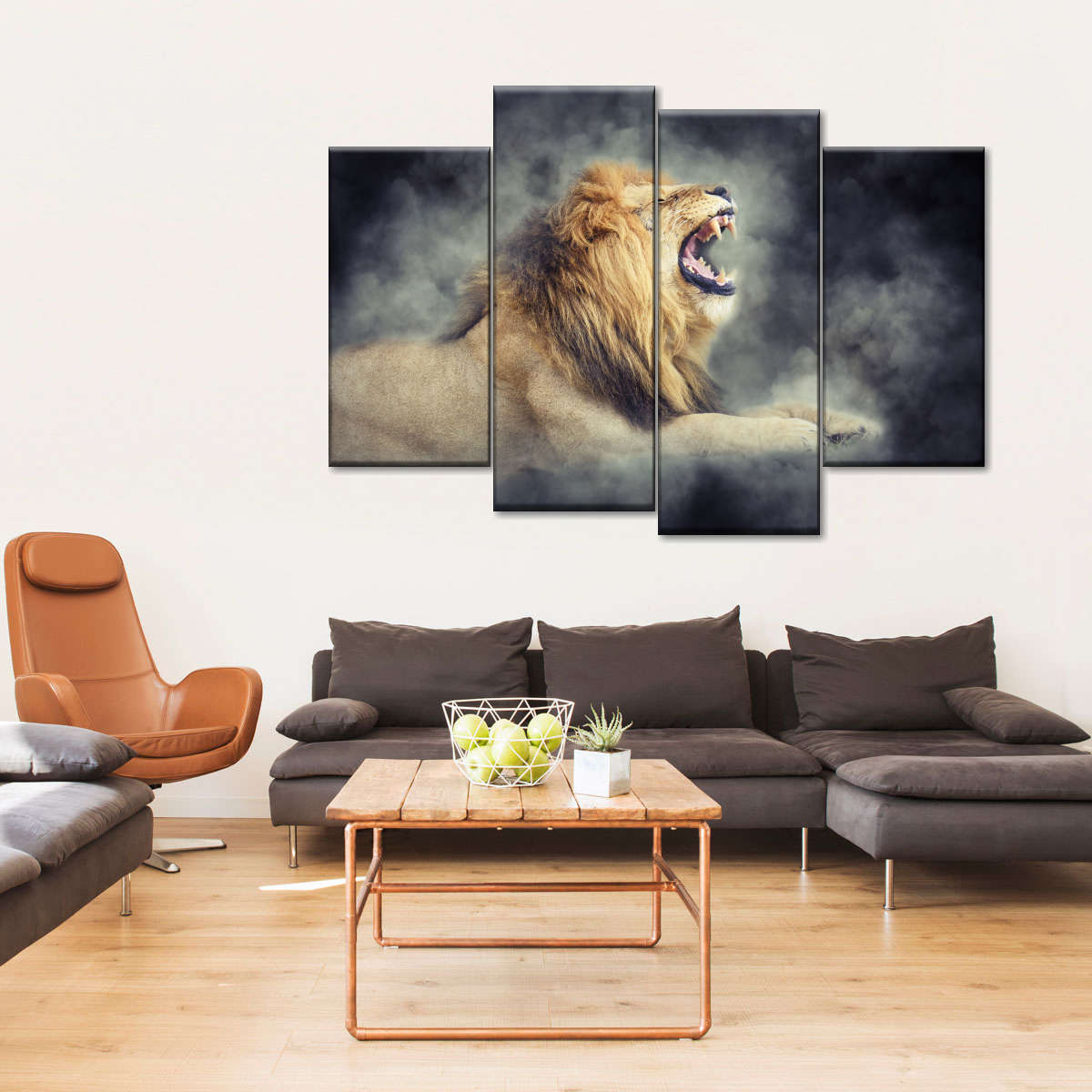 Misty Wild Lion Wall Art