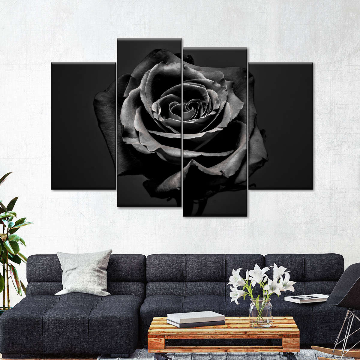 Black Rose Wall Art