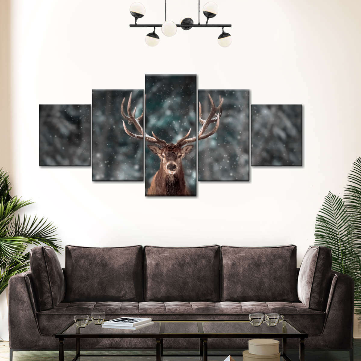 Snowy Noble Deer Wall Art