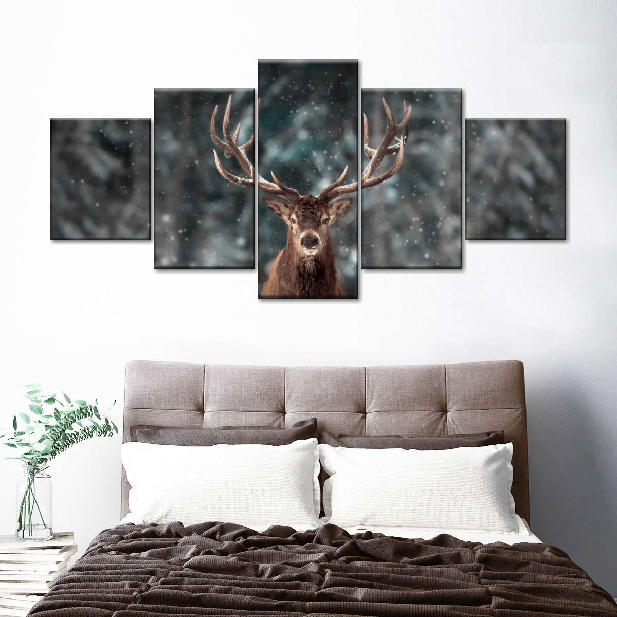 Snowy Noble Deer Wall Art