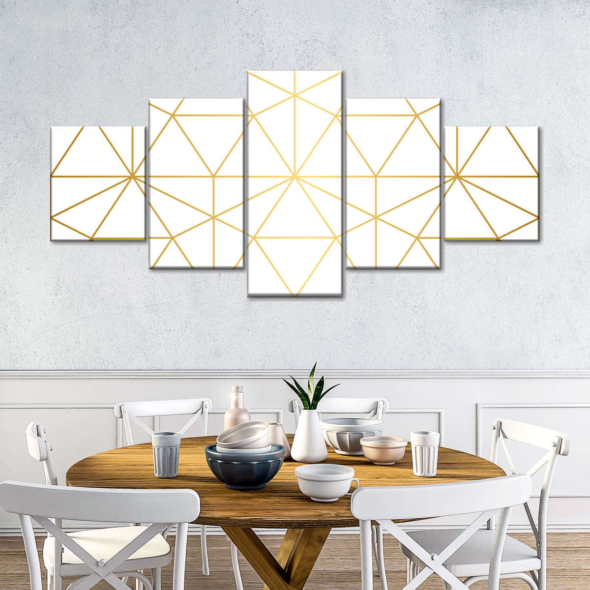 Golden Lattice Wall Art