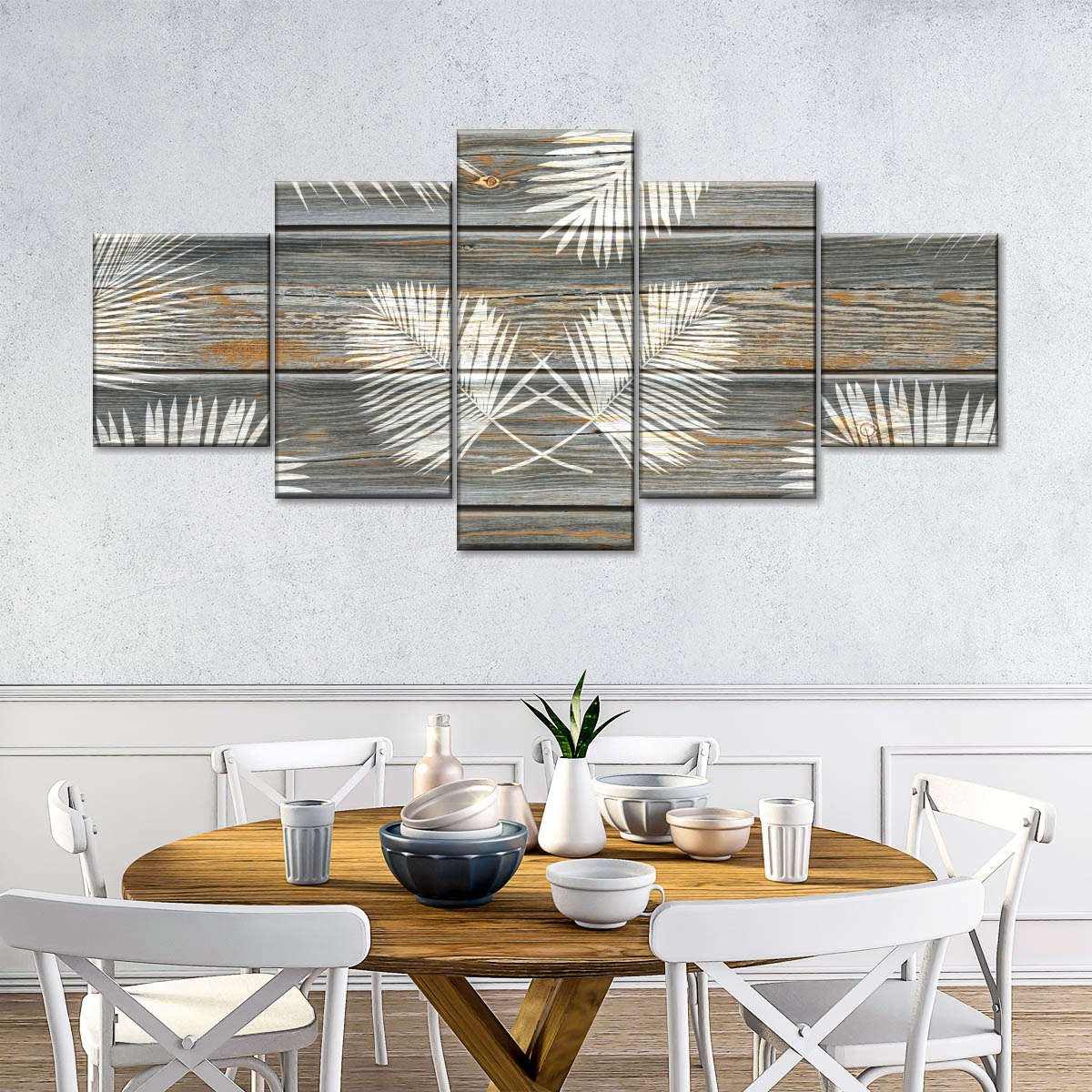 Wooden Palm Leaves Wall Art