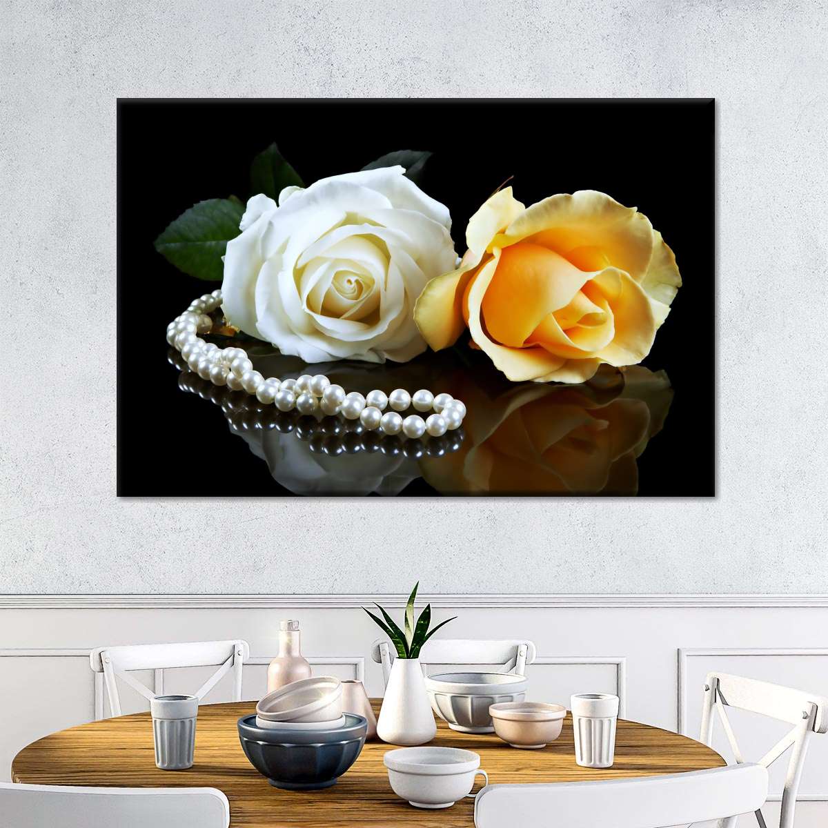 Pearls And Roses Wall Art