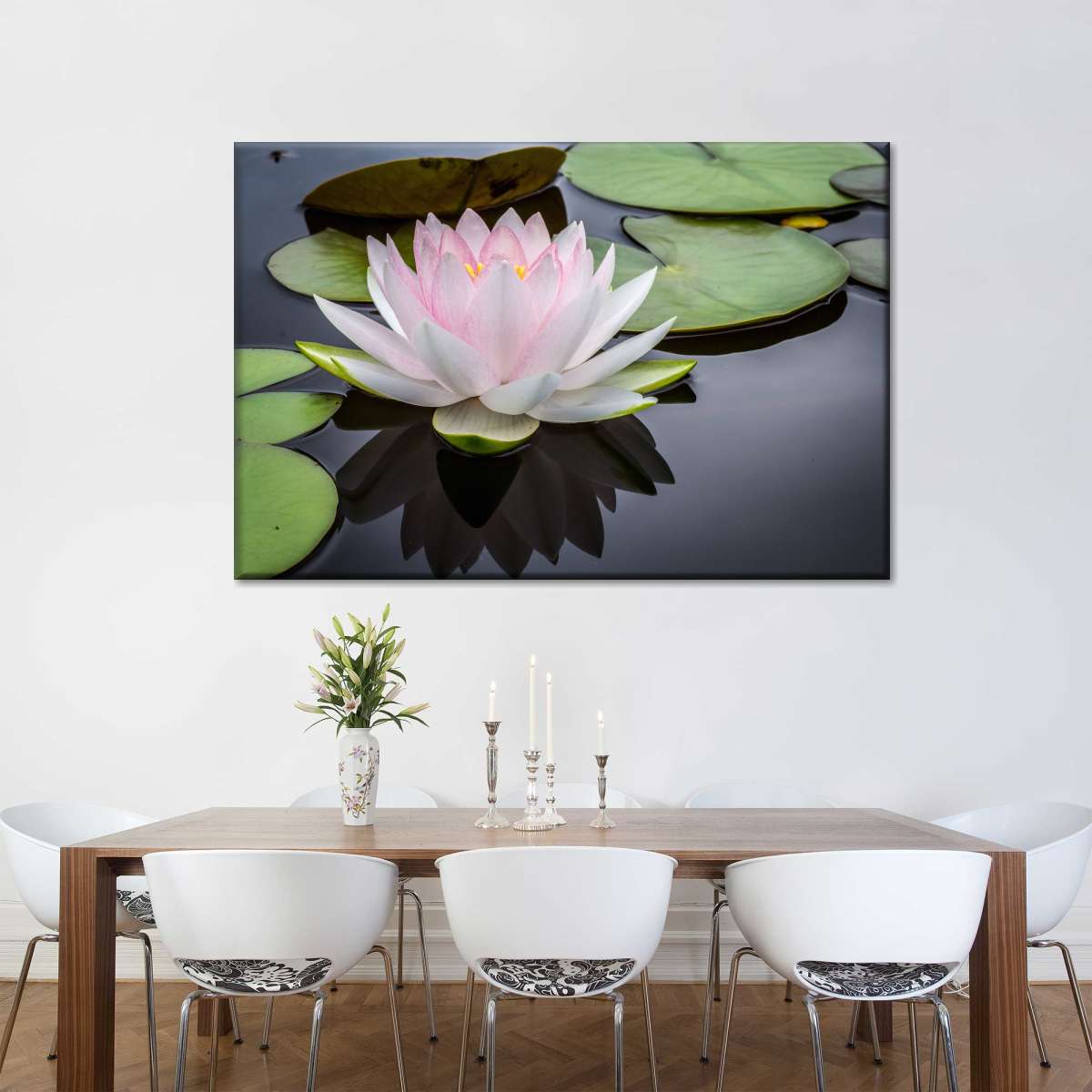 Pinkish White Lotus Wall Art