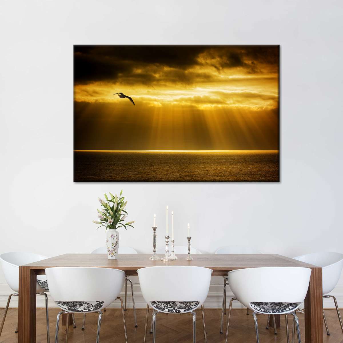 Golden Ocean Sky Wall Art