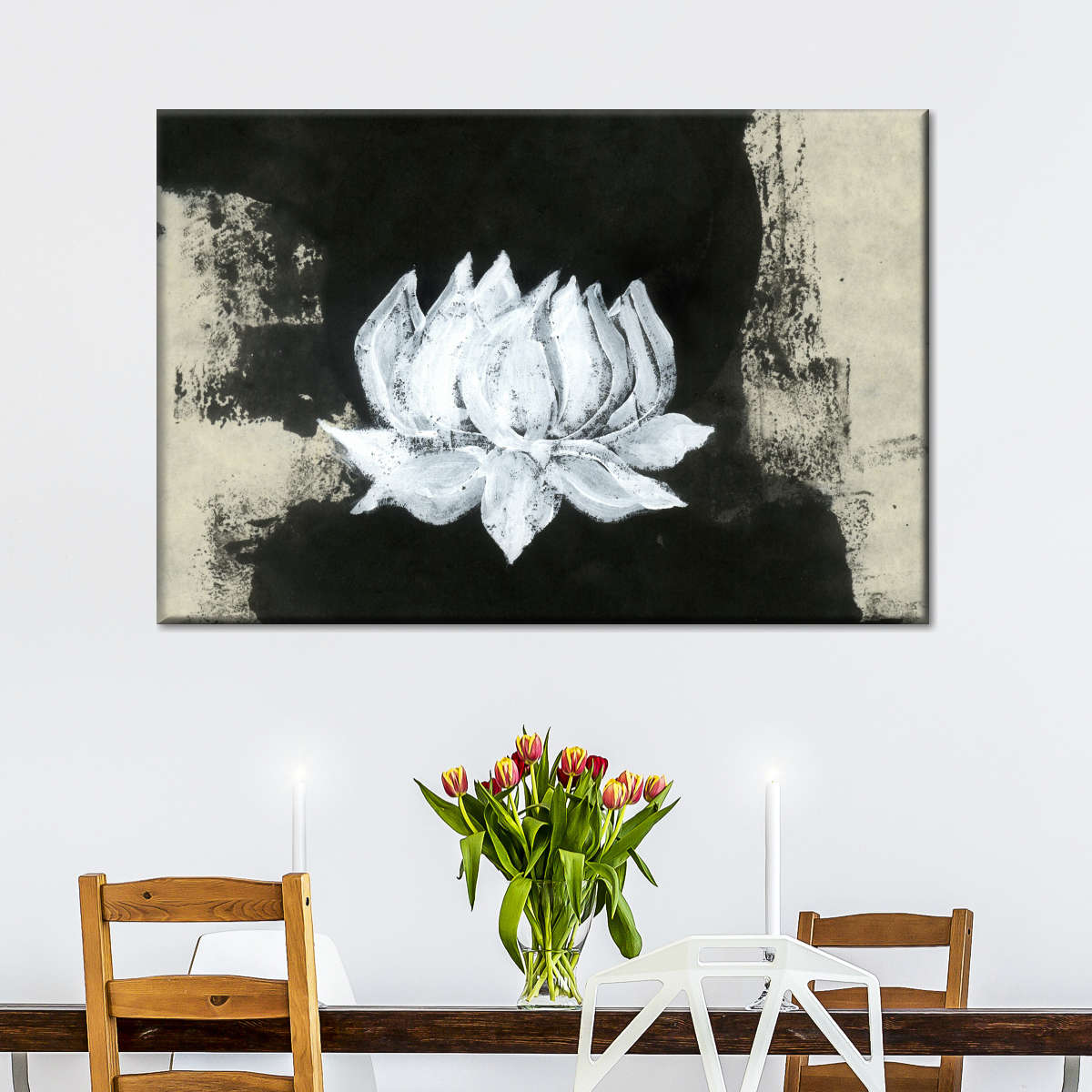 Black And White Floral Wall Art