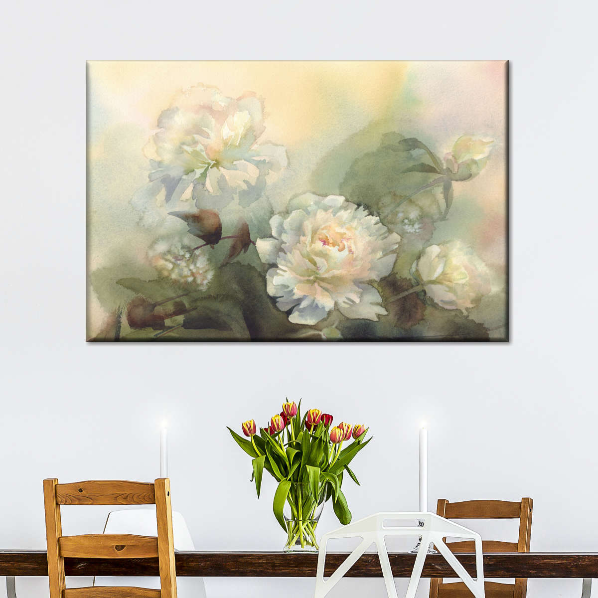 Abstract Bouquet Of Peonies Wall Art