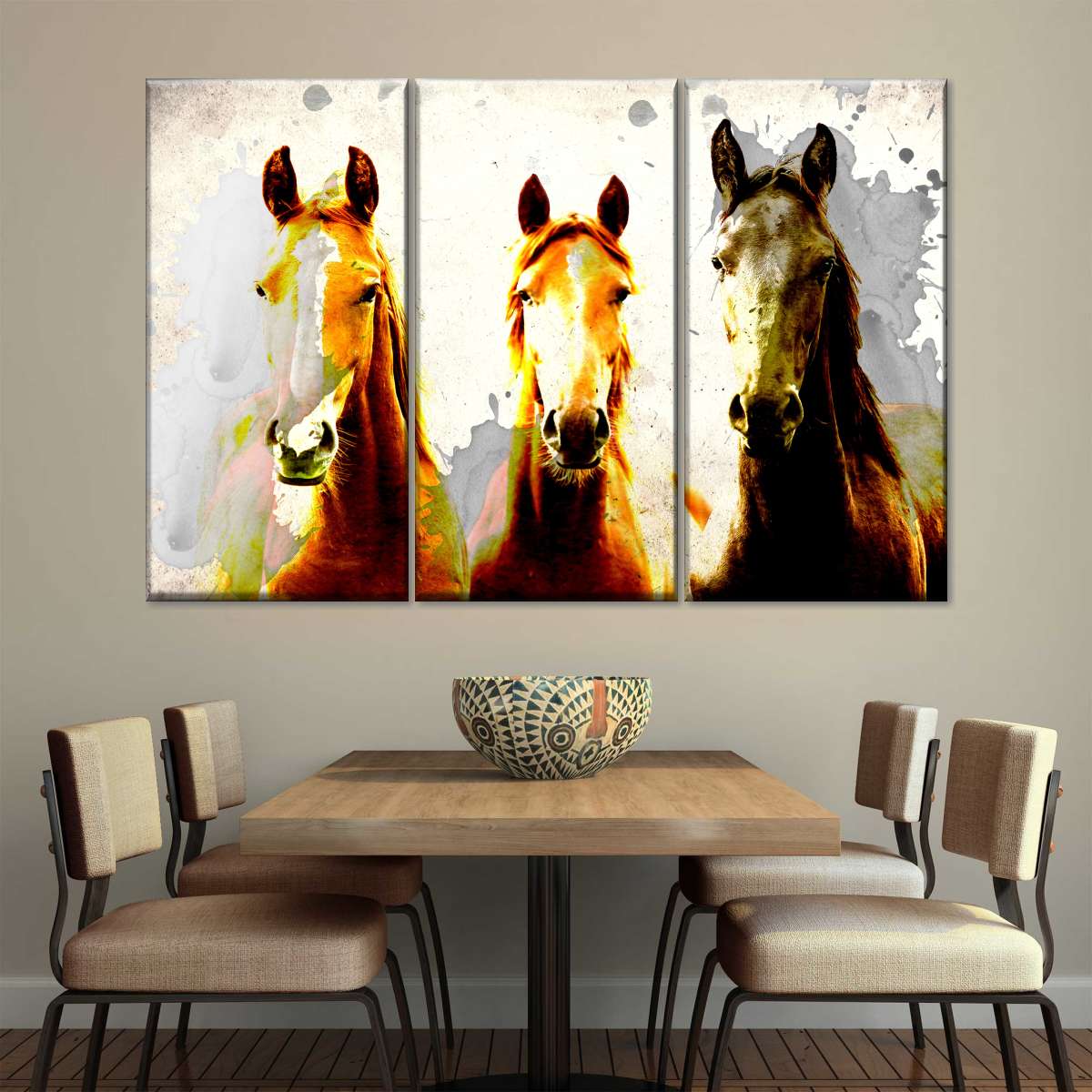 Three Horse Heads Wall Art