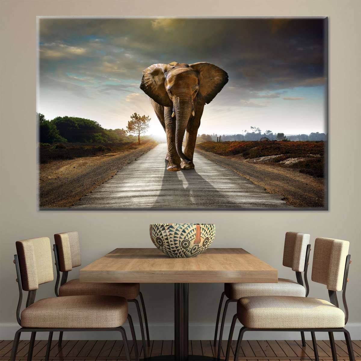 Walking Lone Elephant Wall Art