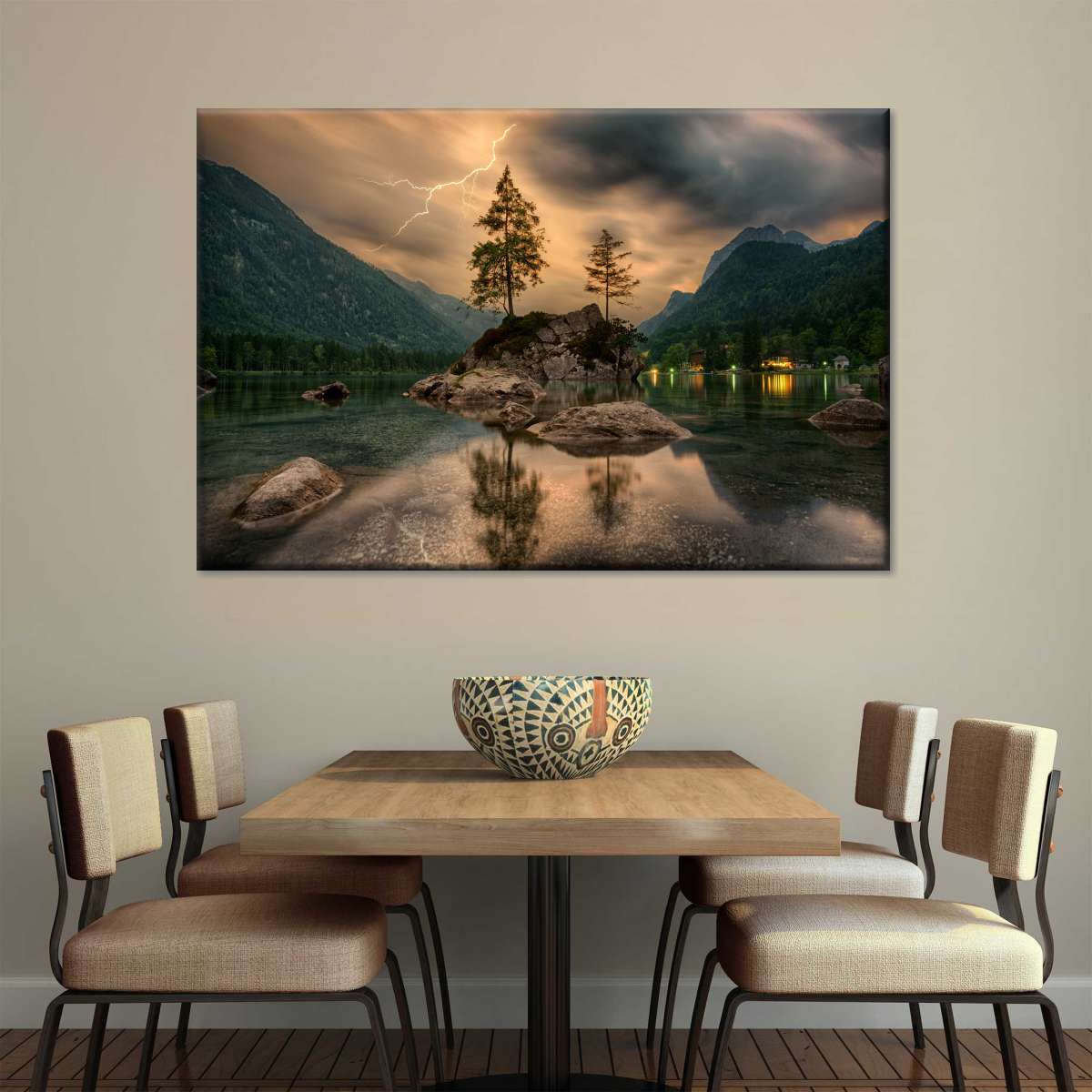 Magical Lakeside Mountain Wall Art