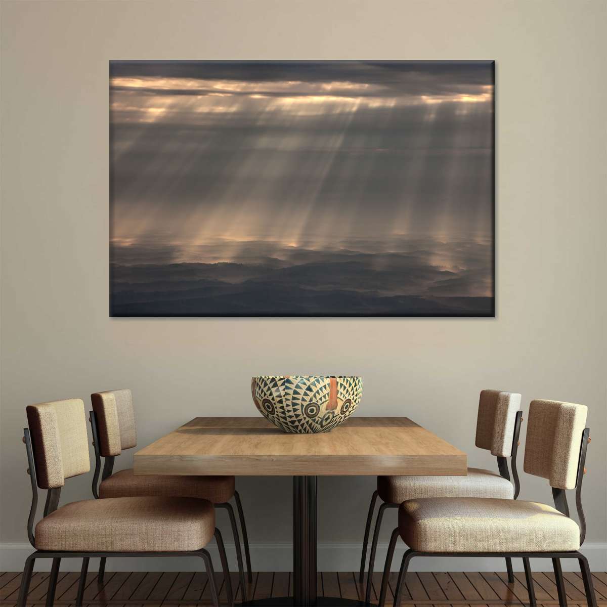 Sunrays And Cloudy Sky Wall Art