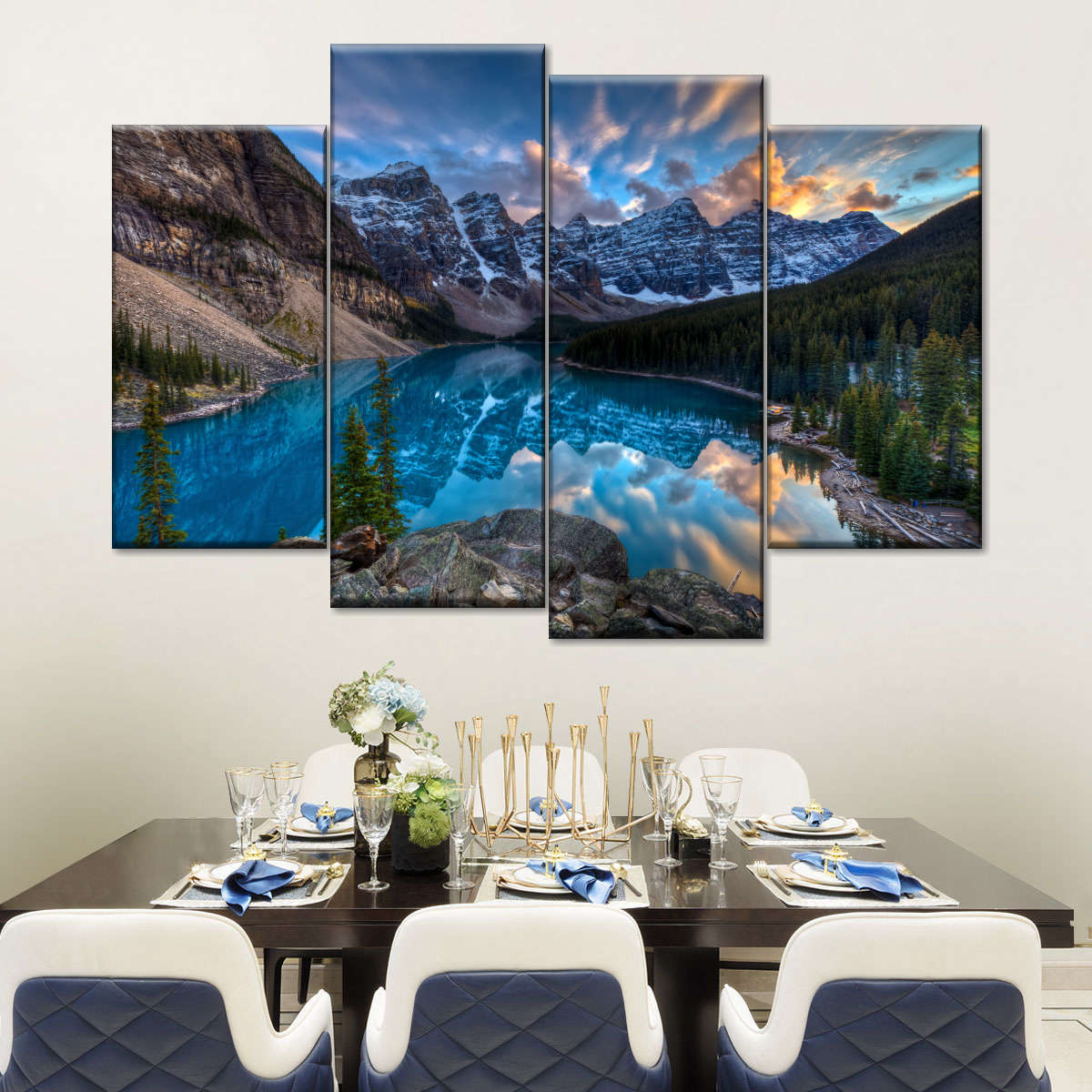 Moraine Lake Sunset Wall Art