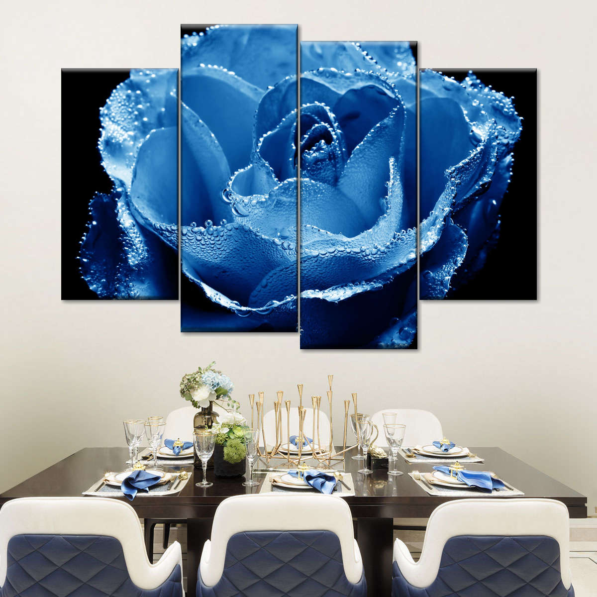 Misty Blue Rose Wall Art