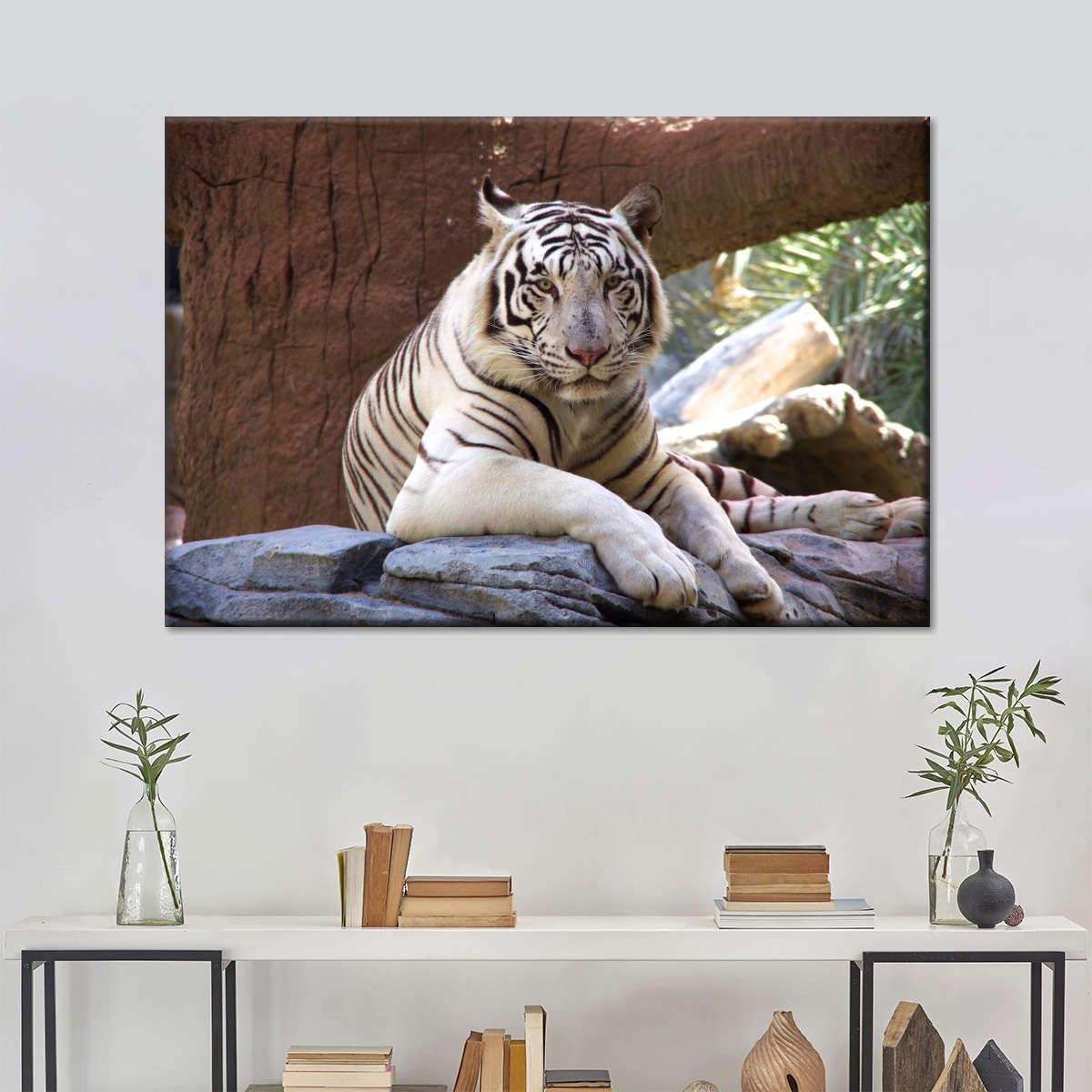 Resting White Tiger Wall Art