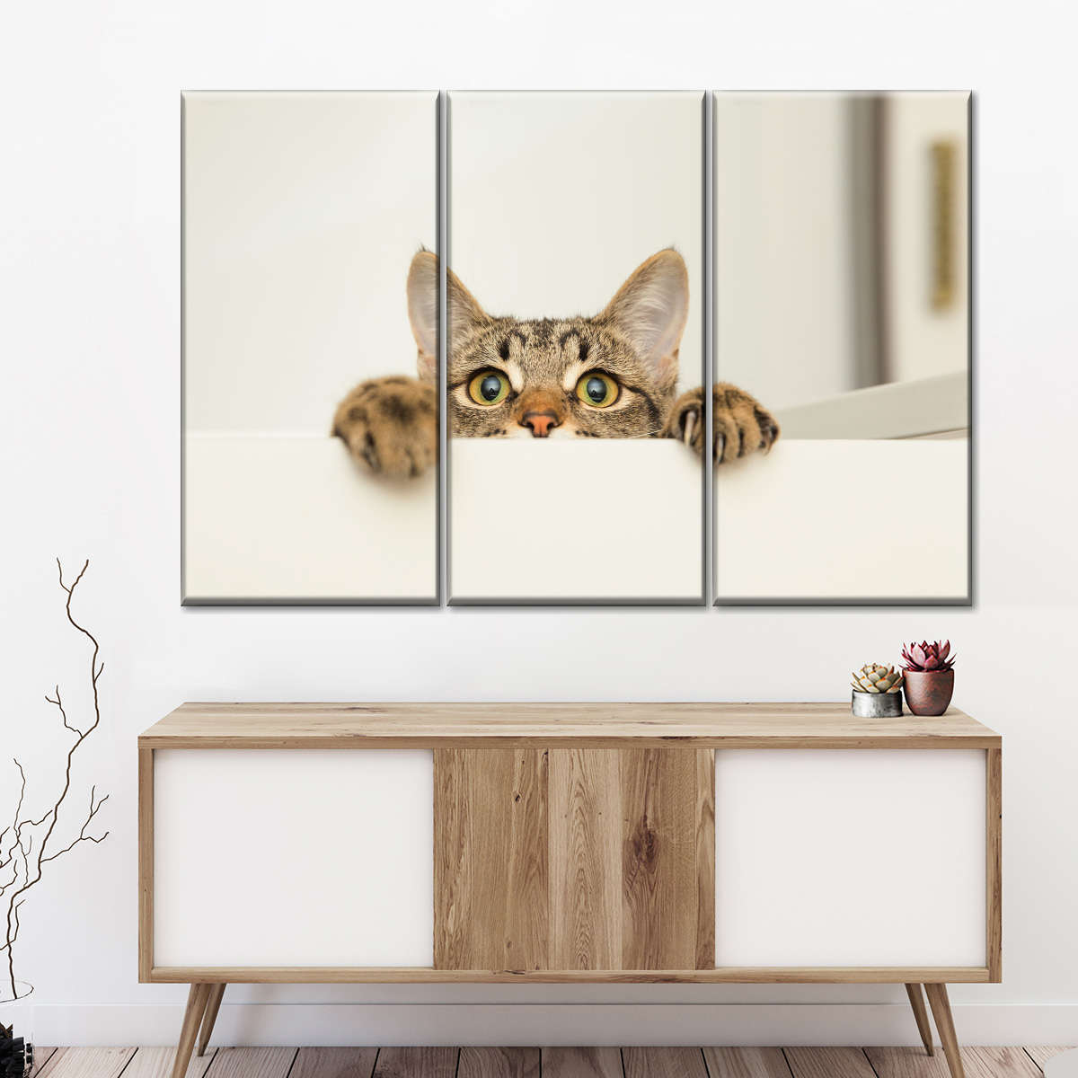 Peeking Young Cat Wall Art