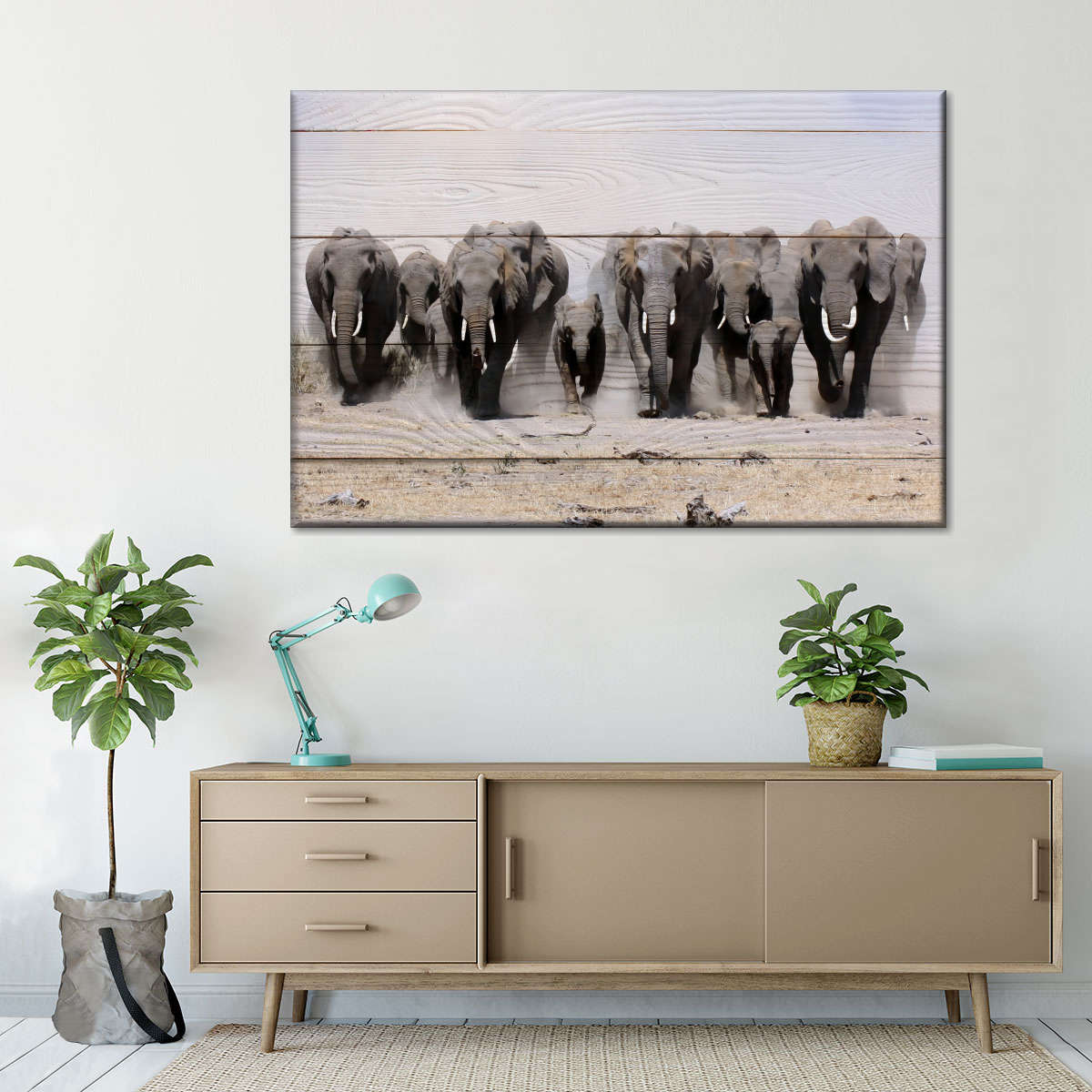 Elephants In Motion Wall Art