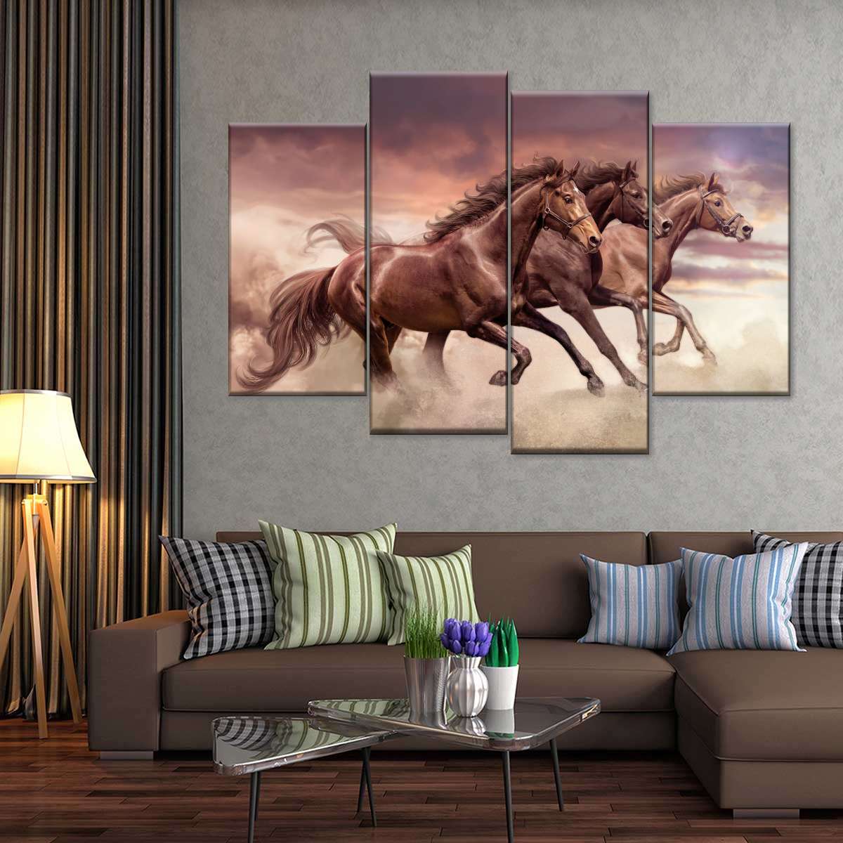 Three Running Horses Wall Art