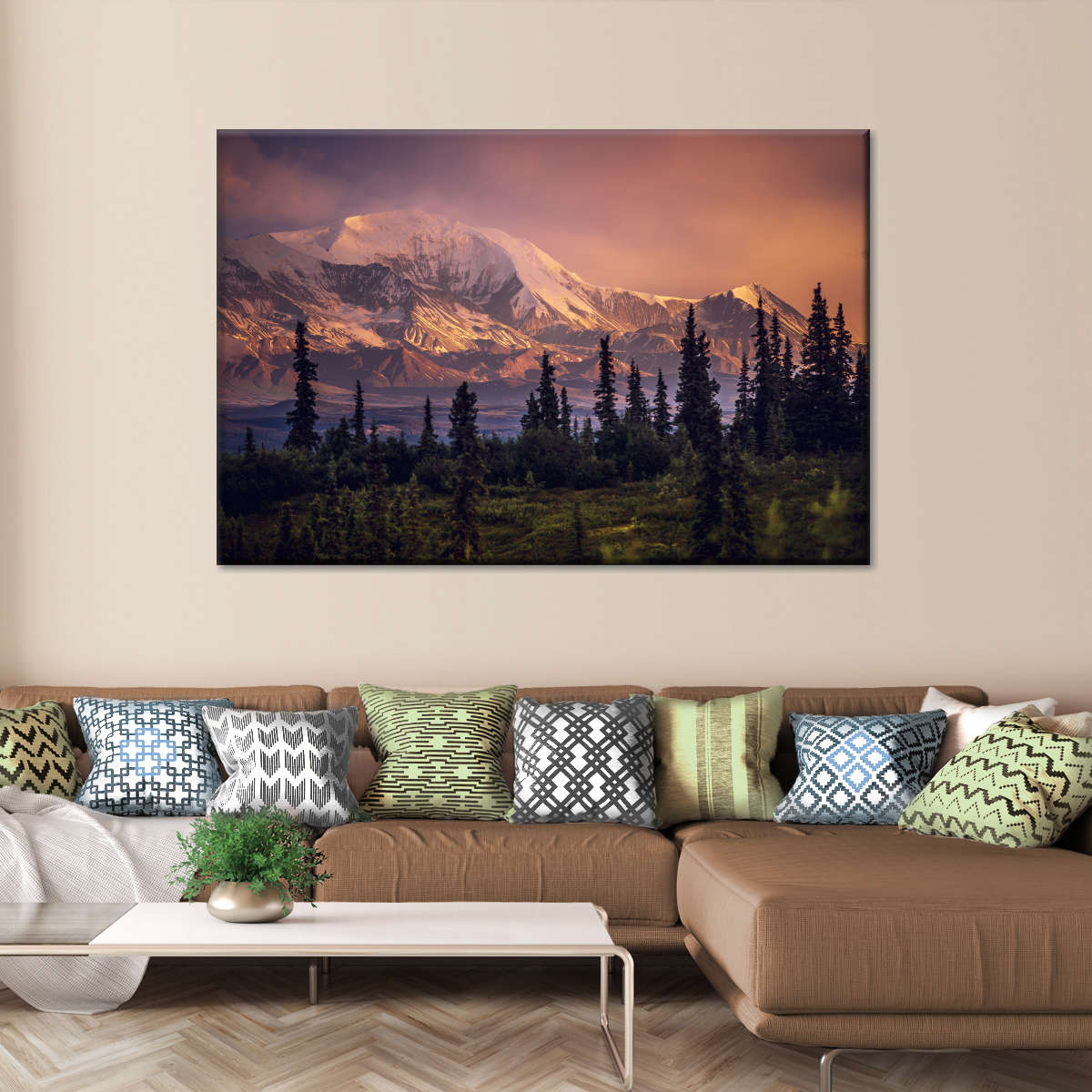 Denali Mountains And Forest Wall Art