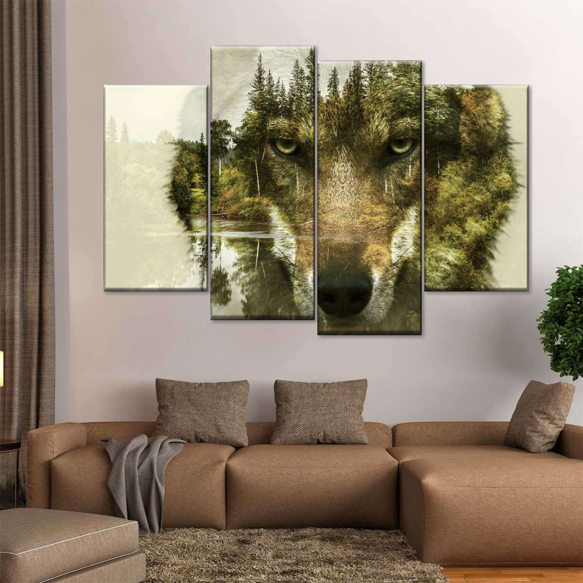 Wolf Head Silhouette Wall Art