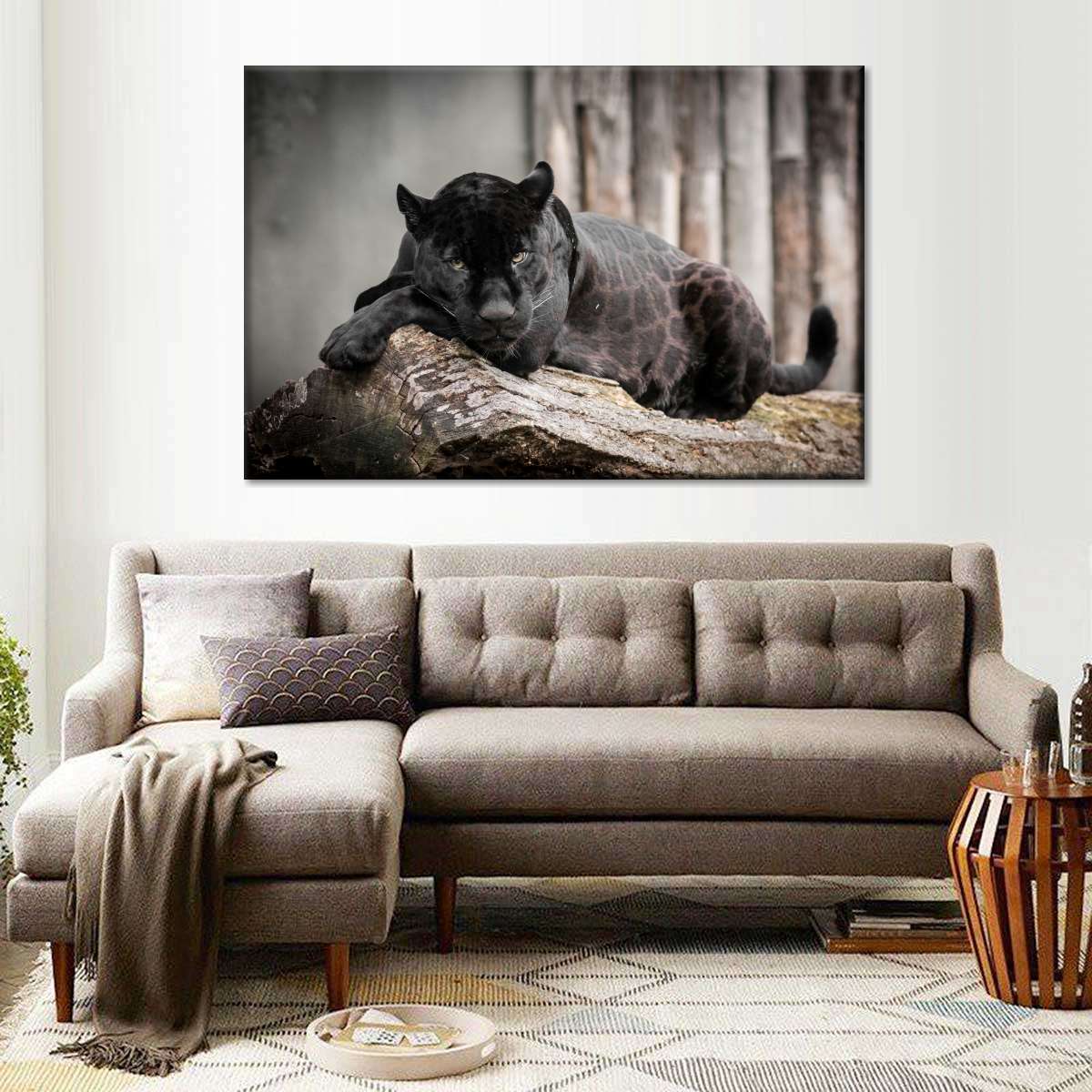 Lounging Black Panther Wall Art