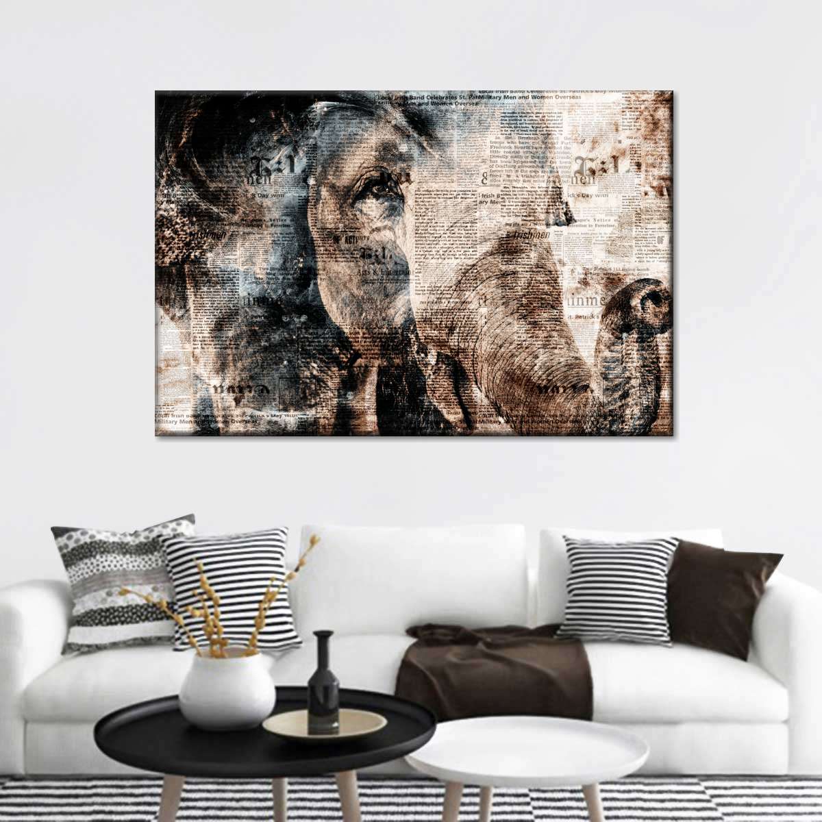 Textured Elephant Wall Art