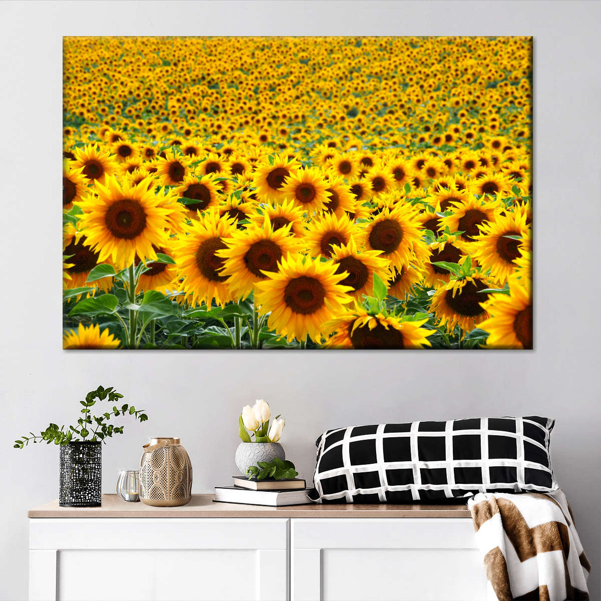 Endless Sunflower Field Wall Art