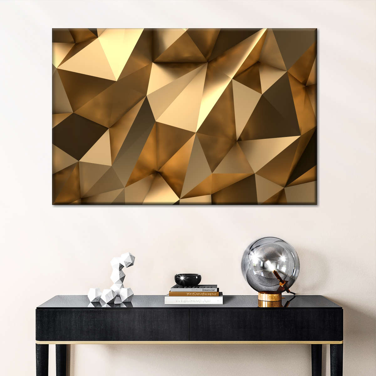 Golden Abstract Wall Art