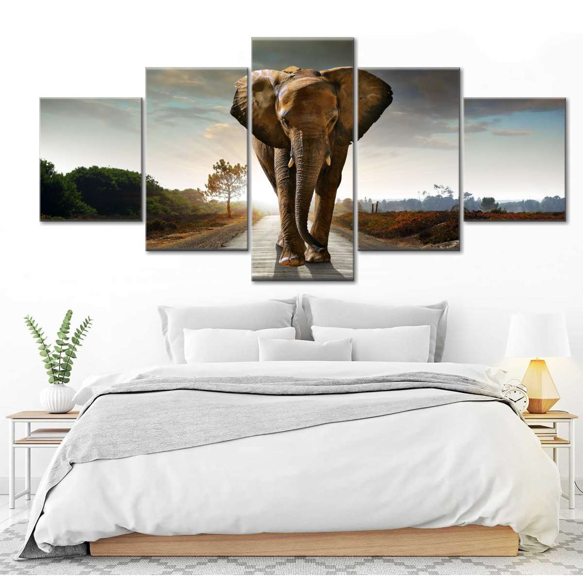 Walking Lone Elephant Wall Art