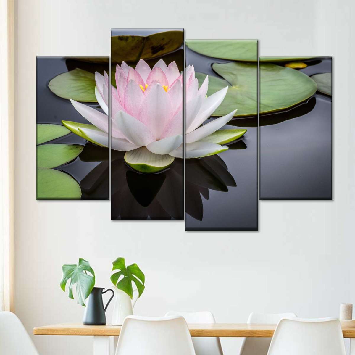 Pinkish White Lotus Wall Art