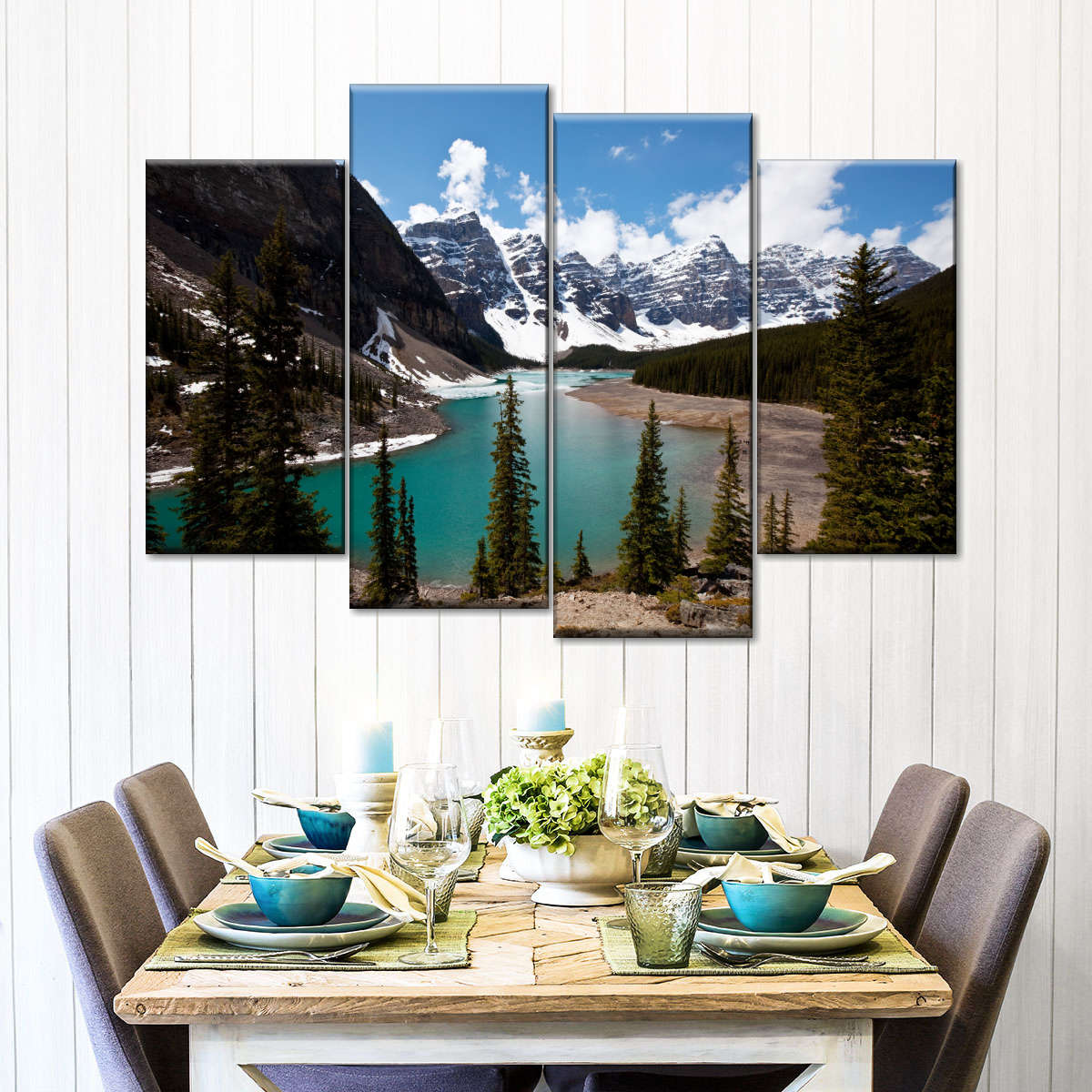 Moraine Lake At Banff Park Wall Art