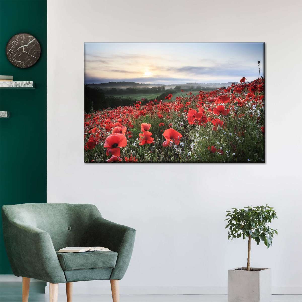 Field Of Red Poppies Wall Art