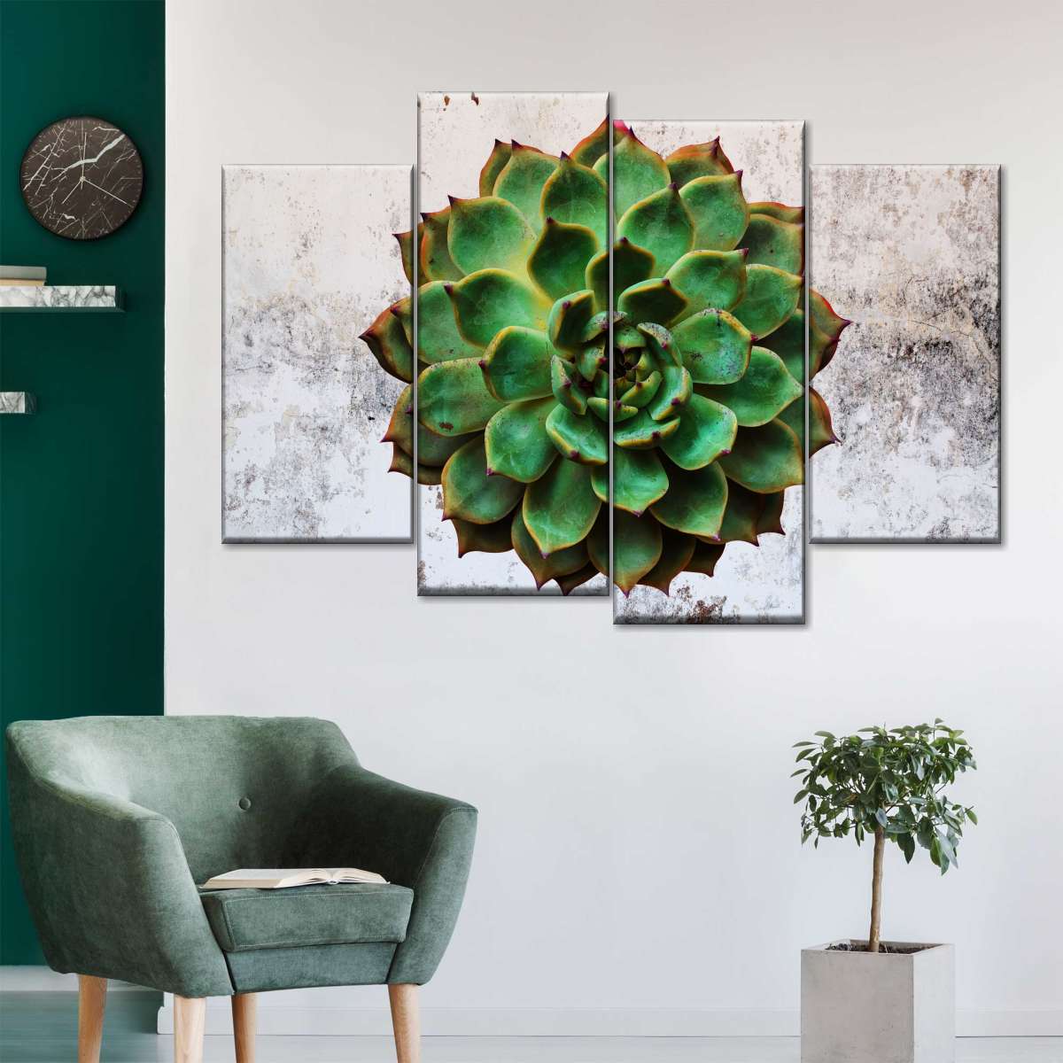 Grunge Succulent Wall Art