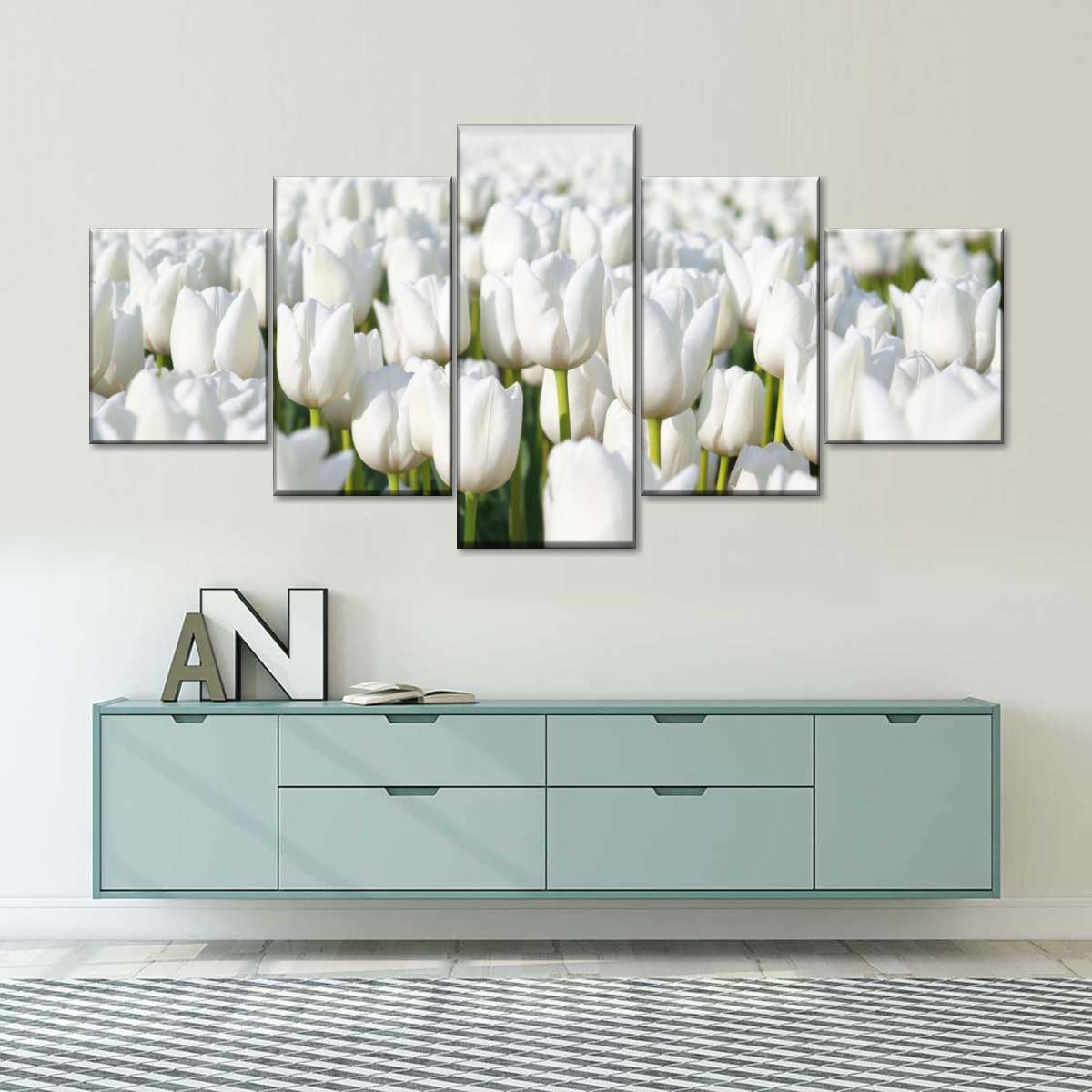 Endless White Tulips Wall Art