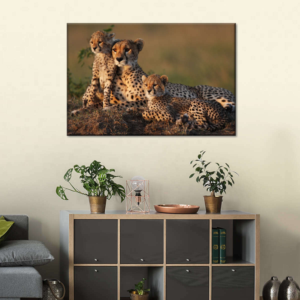 Safari Cheetah Family Wall Art