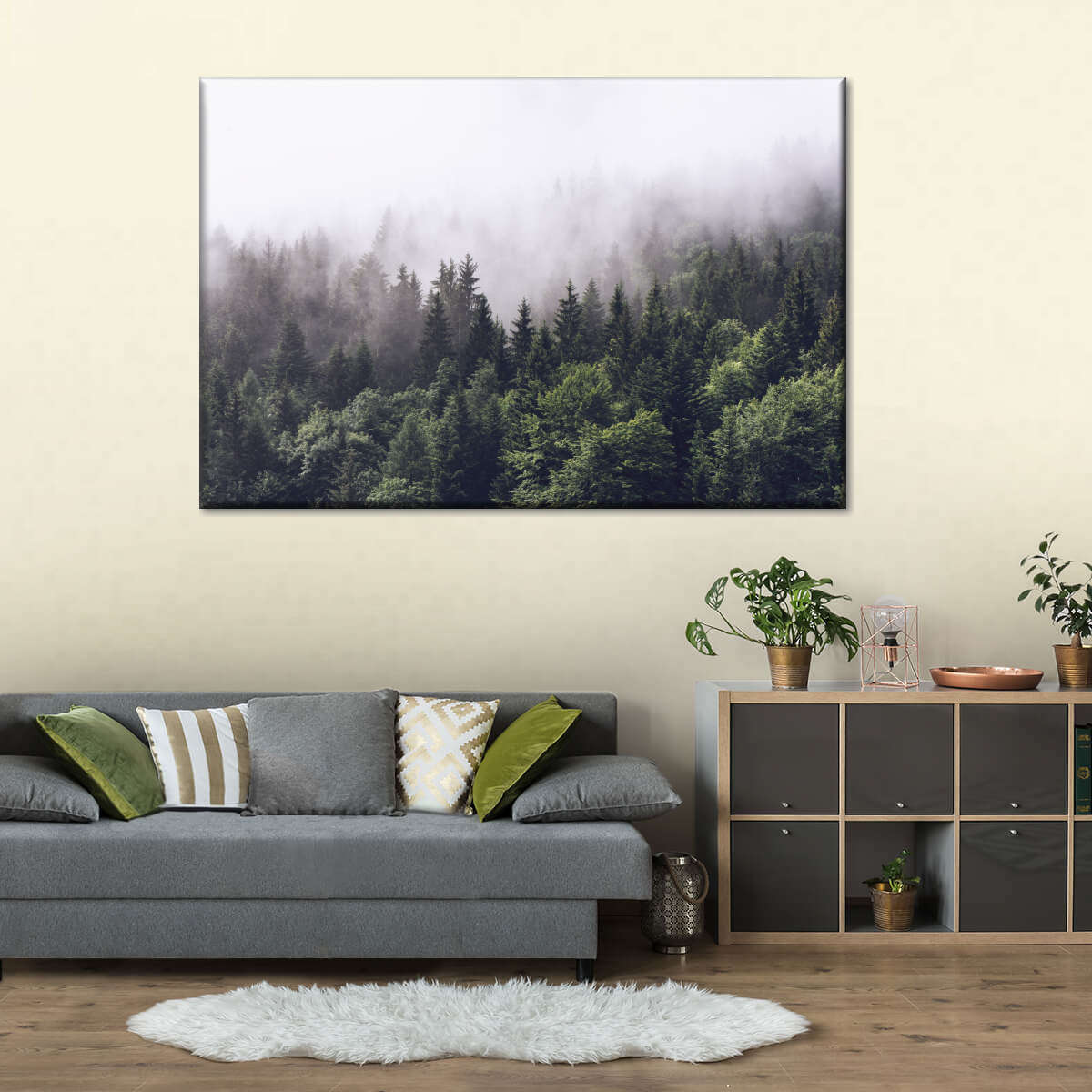 Misty Pine Forest Wall Art