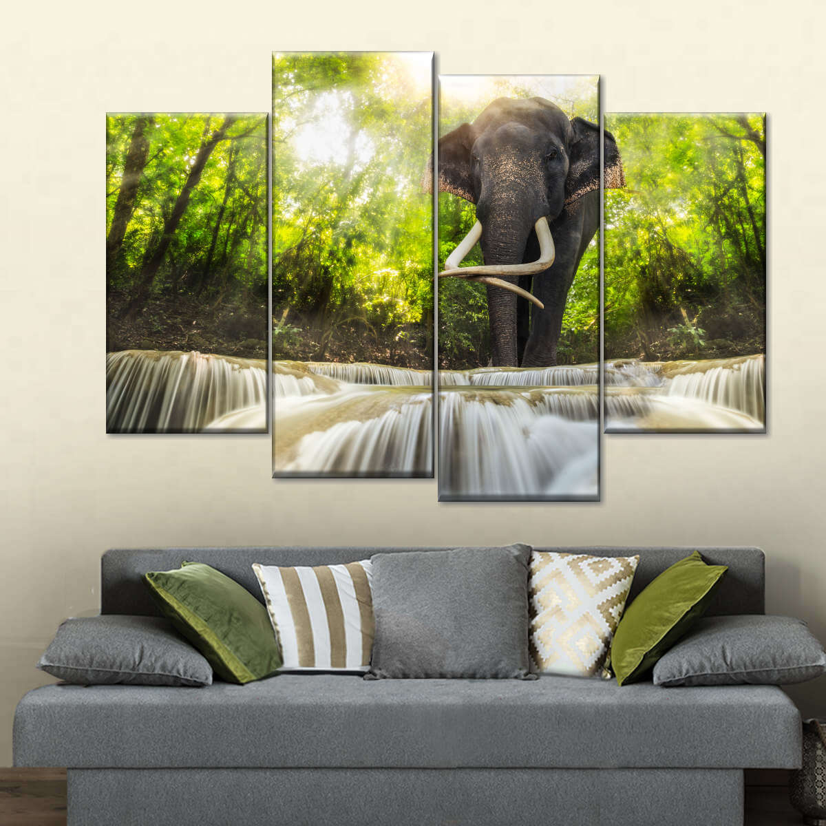 Waterfall Elephant Wall Art