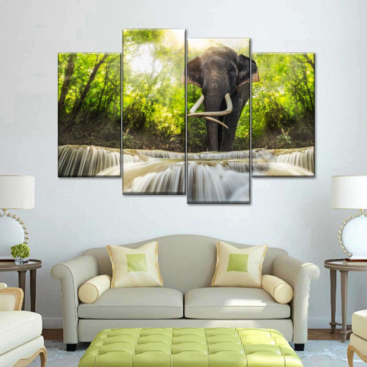 Waterfall Elephant Wall Art