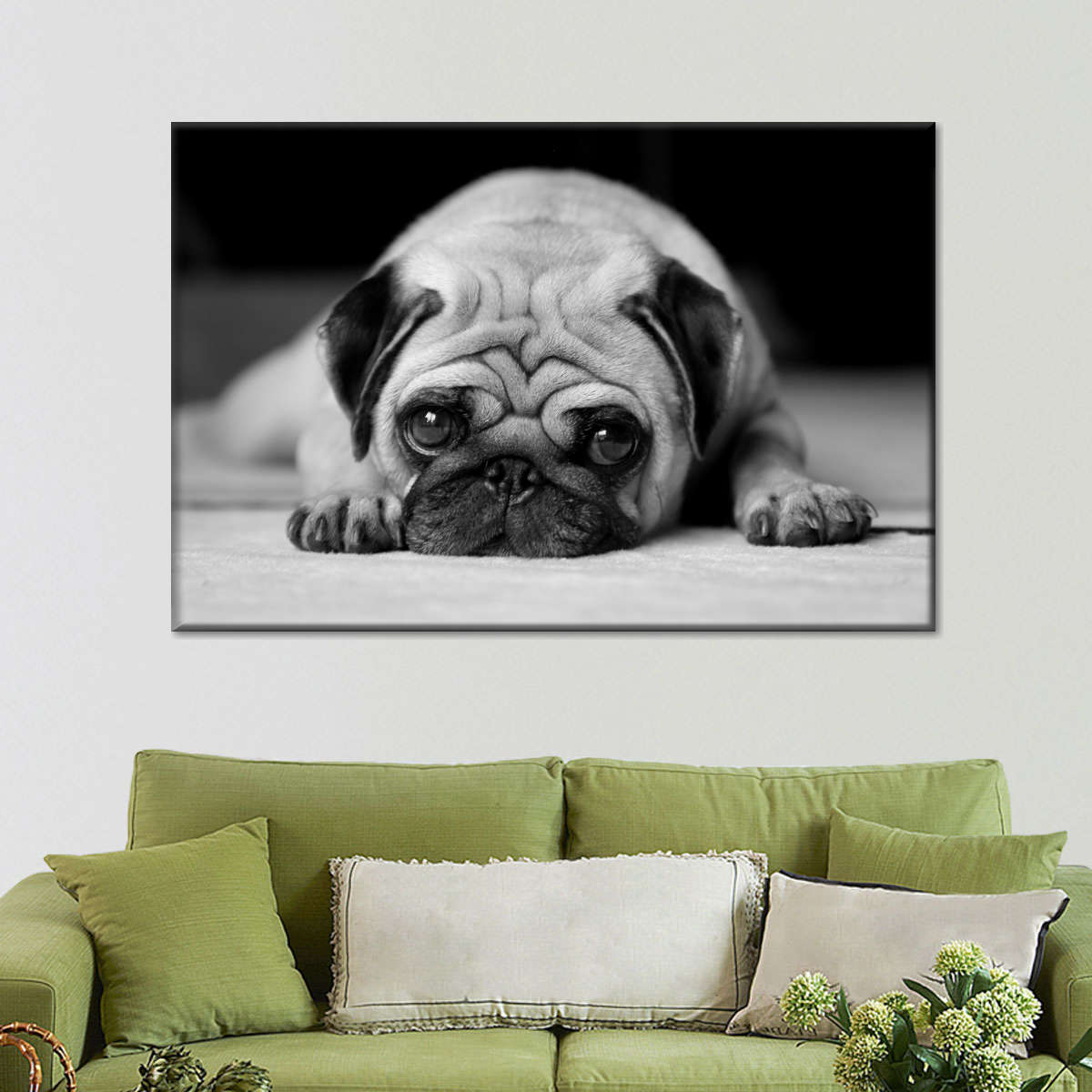 Sad Pug Wall Art